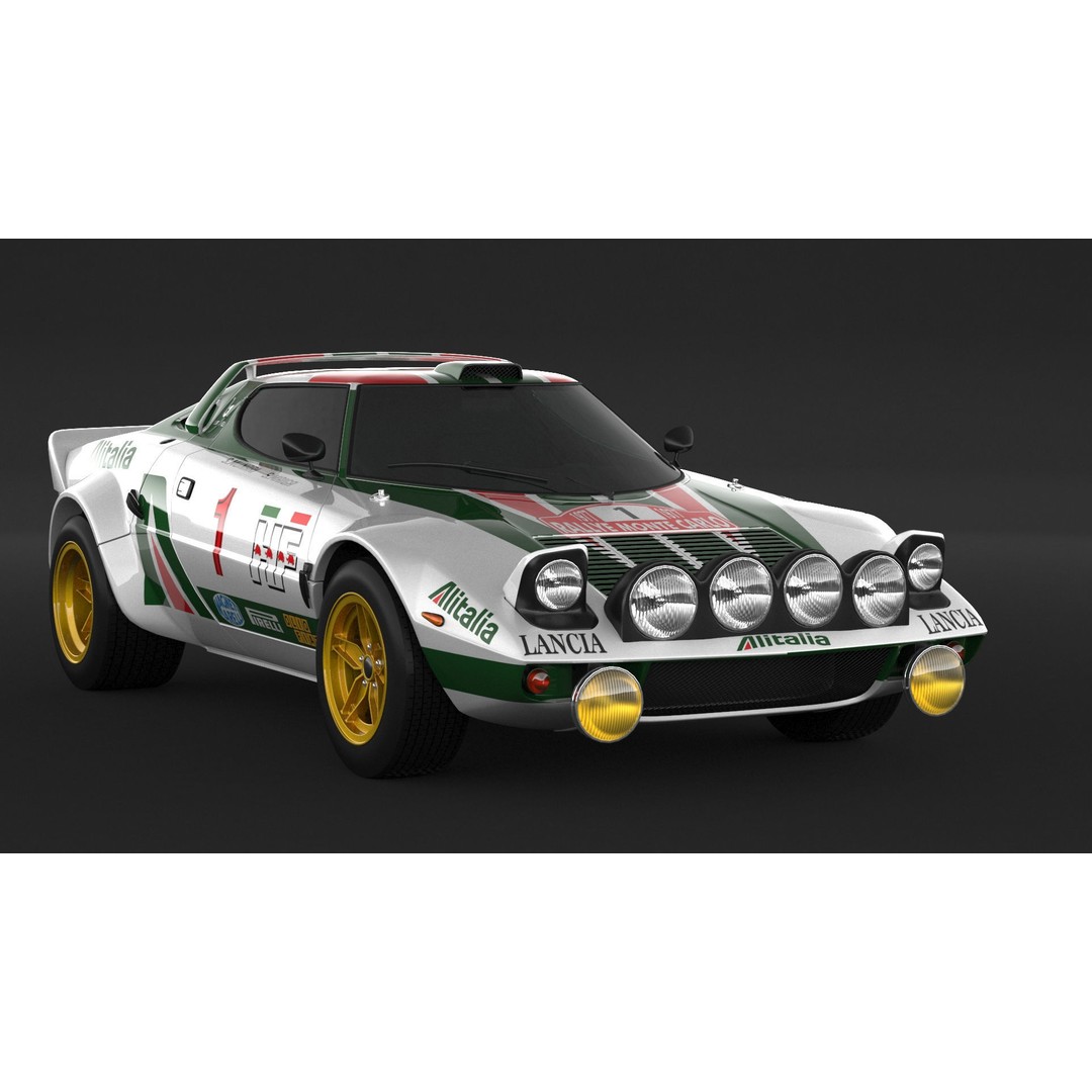 Lancia Stratos HF Rally 3D Model – High Poly Game Asset, FBX, OBJ - View 4