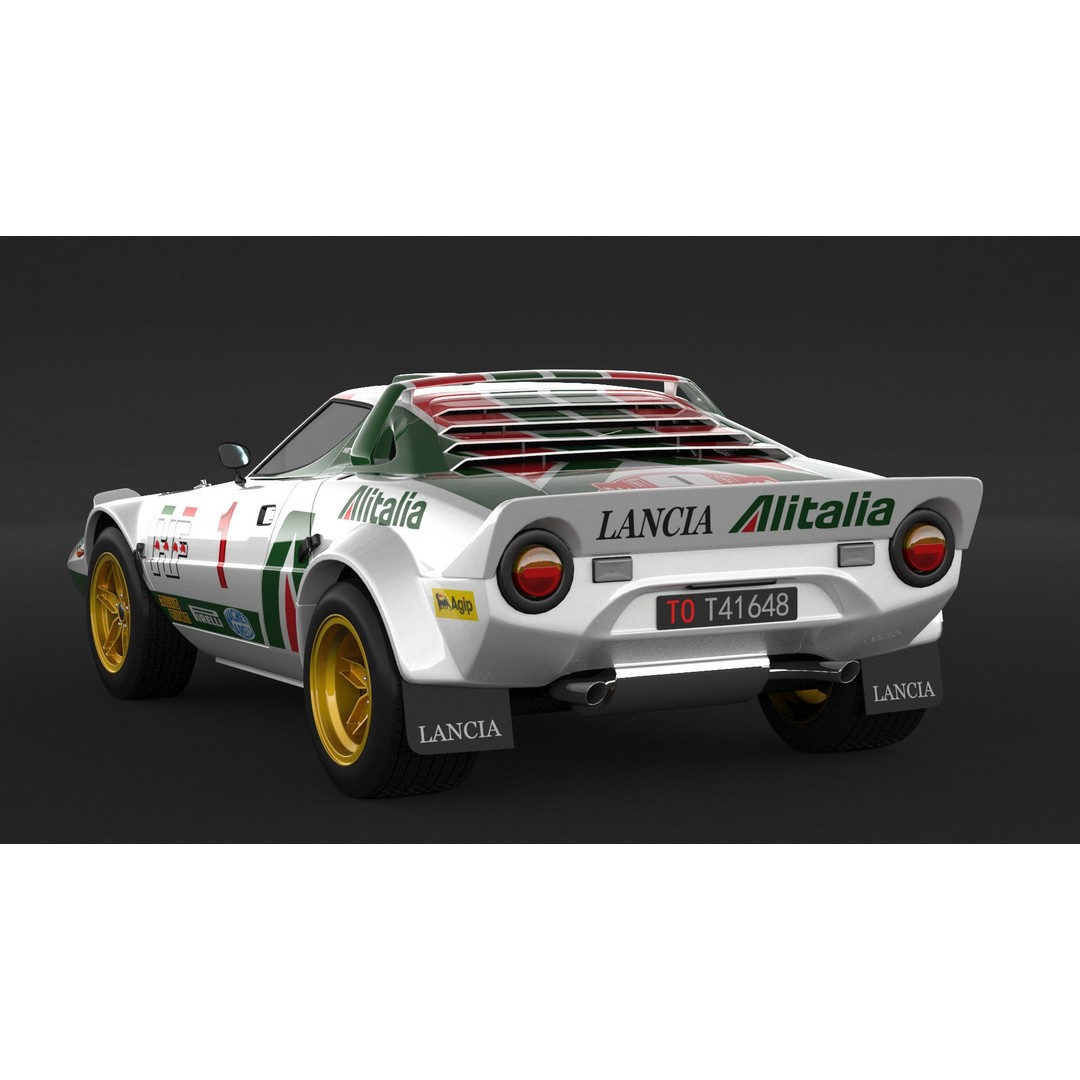 Lancia Stratos HF Rally 3D Model – High Poly Game Asset, FBX, OBJ - View 5