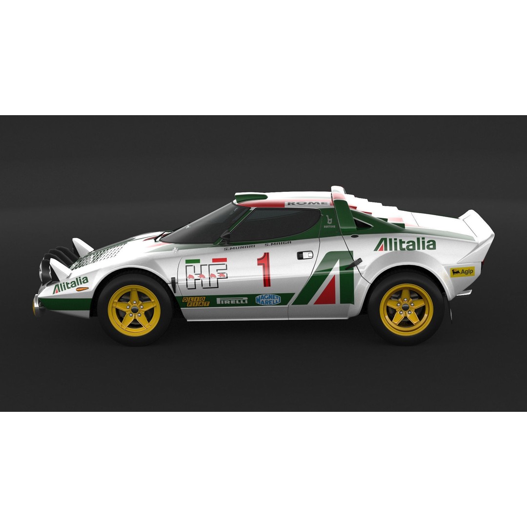 Lancia Stratos HF Rally 3D Model – High Poly Game Asset, FBX, OBJ - View 6