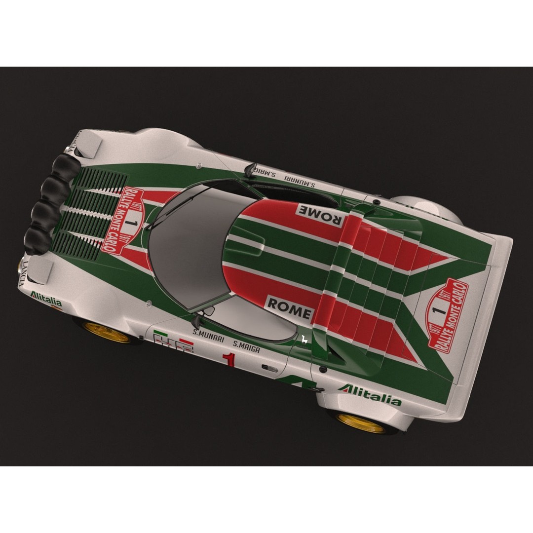 Lancia Stratos HF Rally 3D Model – High Poly Game Asset, FBX, OBJ - View 9