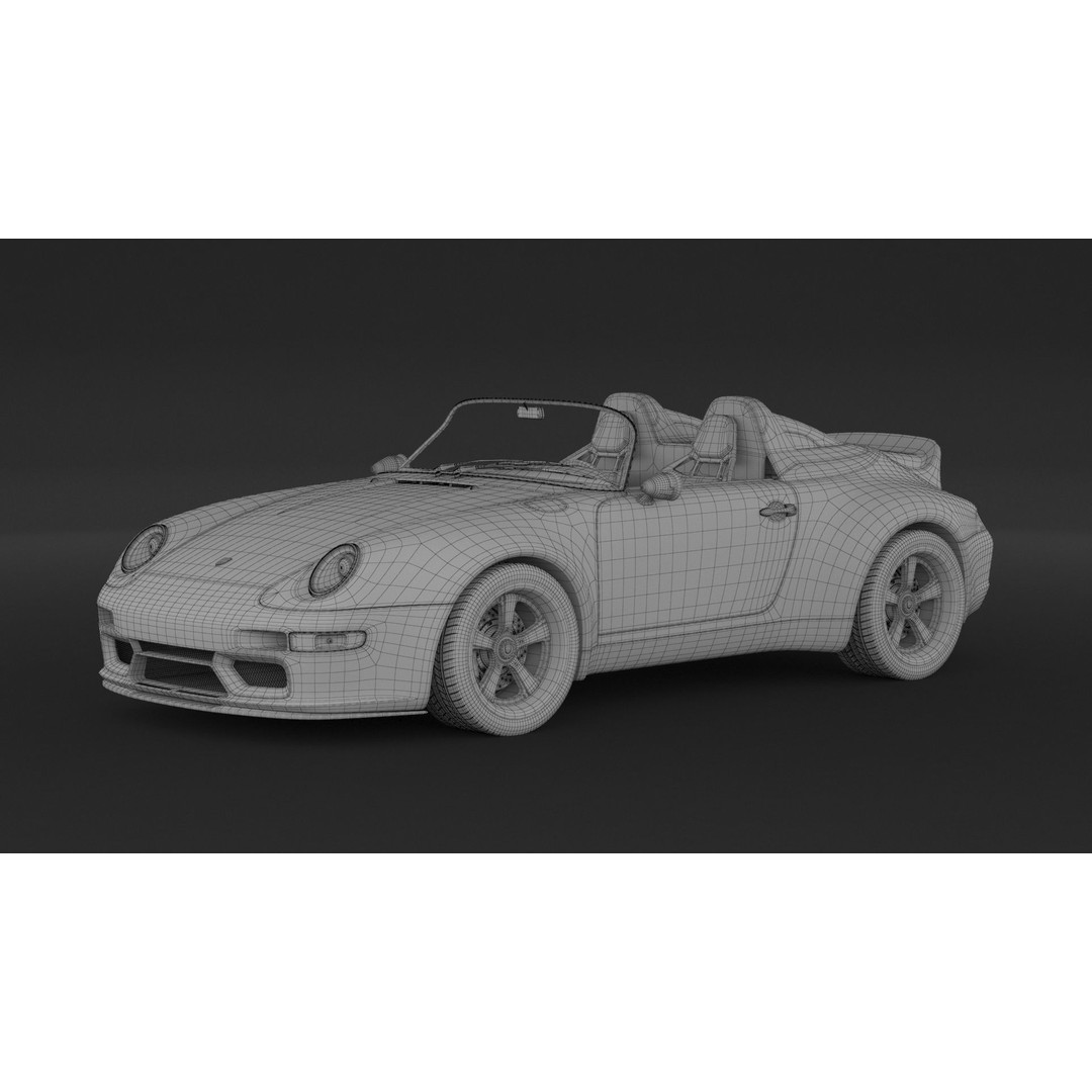 Porsche 993 Gunther Werks Speedster 3D Model – High Poly Game-Ready Asset, FBX/OBJ - View 10
