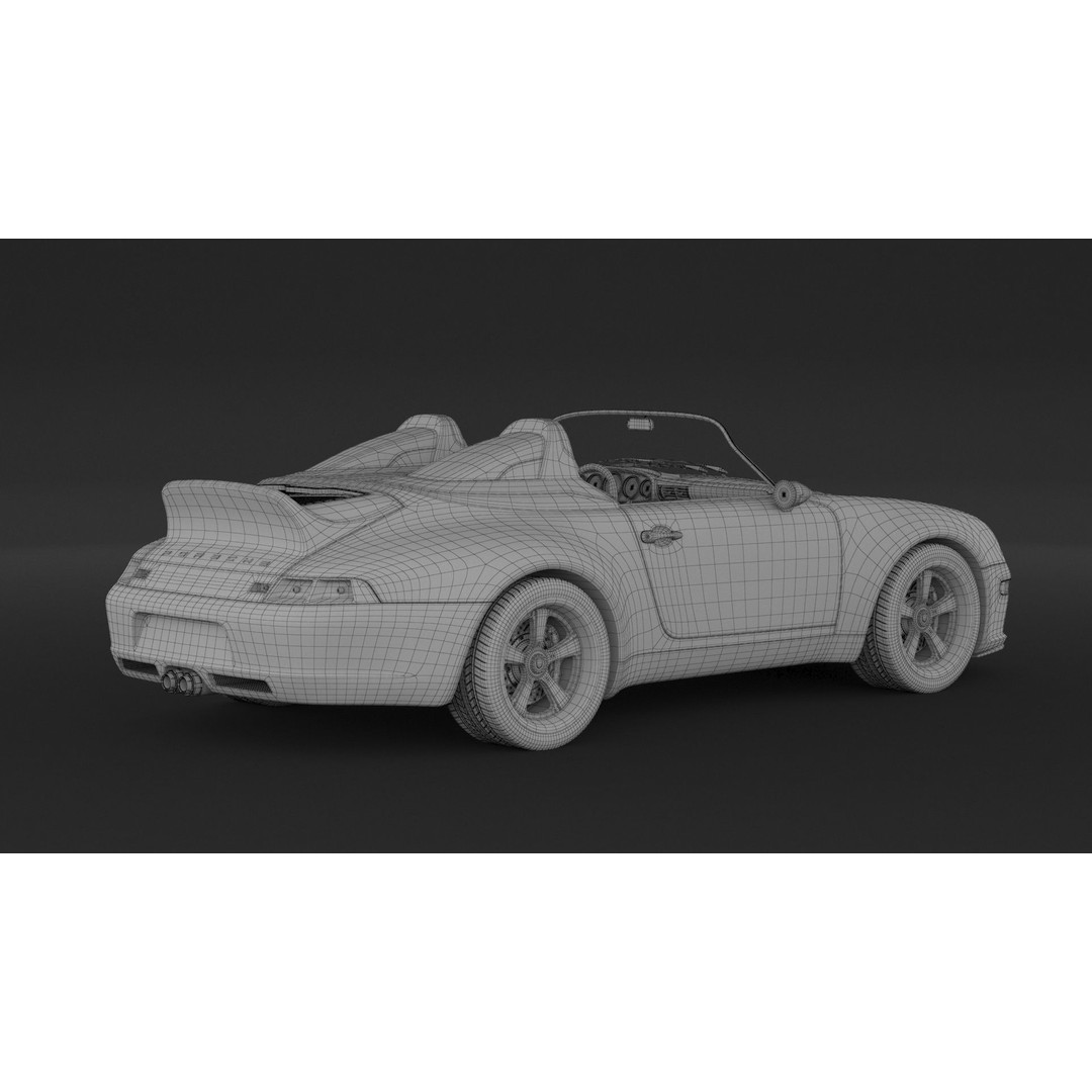 Porsche 993 Gunther Werks Speedster 3D Model – High Poly Game-Ready Asset, FBX/OBJ - View 11