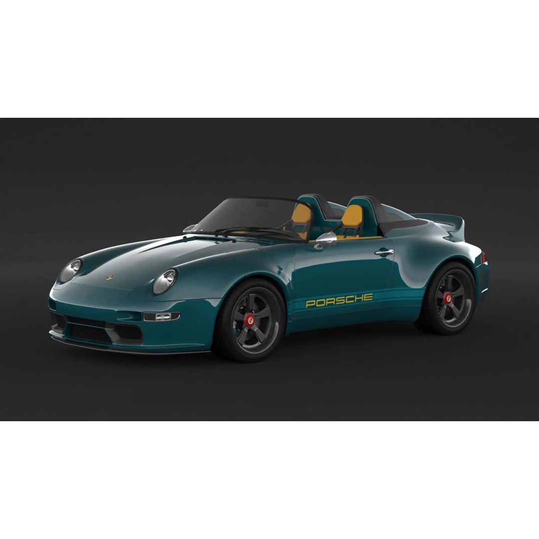 Porsche 993 Gunther Werks Speedster 3D Model – High Poly Game-Ready Asset, FBX/OBJ - View 2