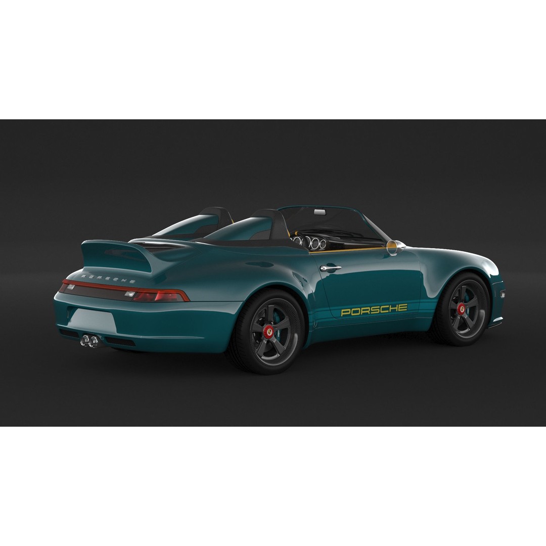 Porsche 993 Gunther Werks Speedster 3D Model – High Poly Game-Ready Asset, FBX/OBJ - View 3