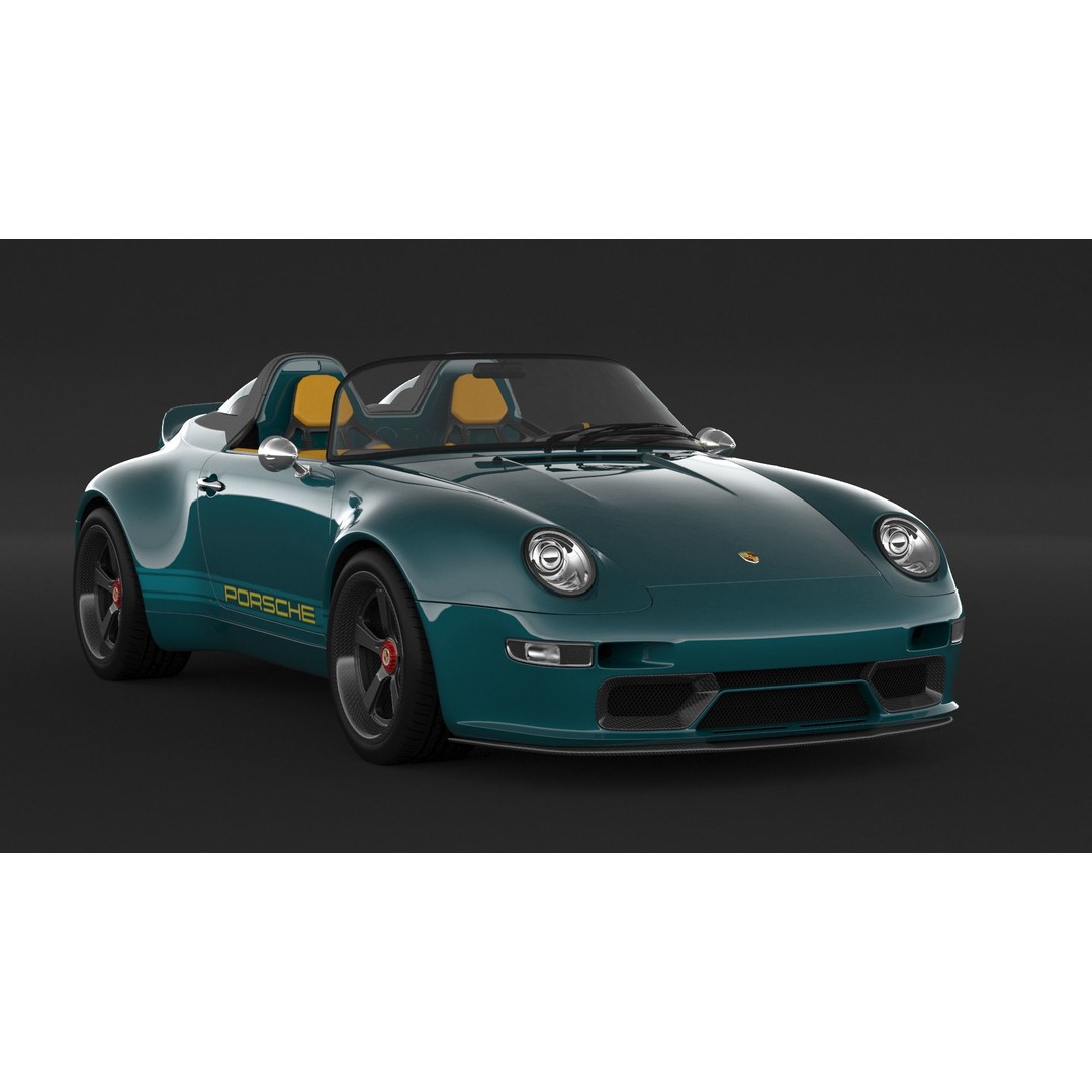 Porsche 993 Gunther Werks Speedster 3D Model – High Poly Game-Ready Asset, FBX/OBJ - View 4