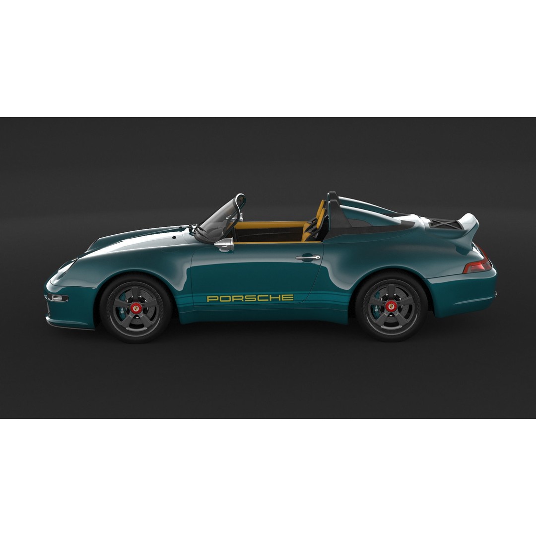 Porsche 993 Gunther Werks Speedster 3D Model – High Poly Game-Ready Asset, FBX/OBJ - View 6