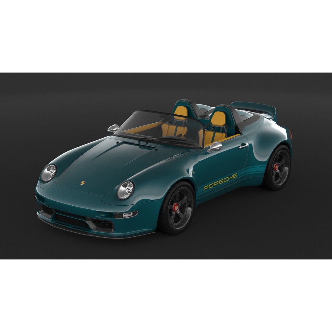 Porsche 993 Gunther Werks Speedster 3D Model – High Poly Game-Ready Asset, FBX/OBJ - View 7
