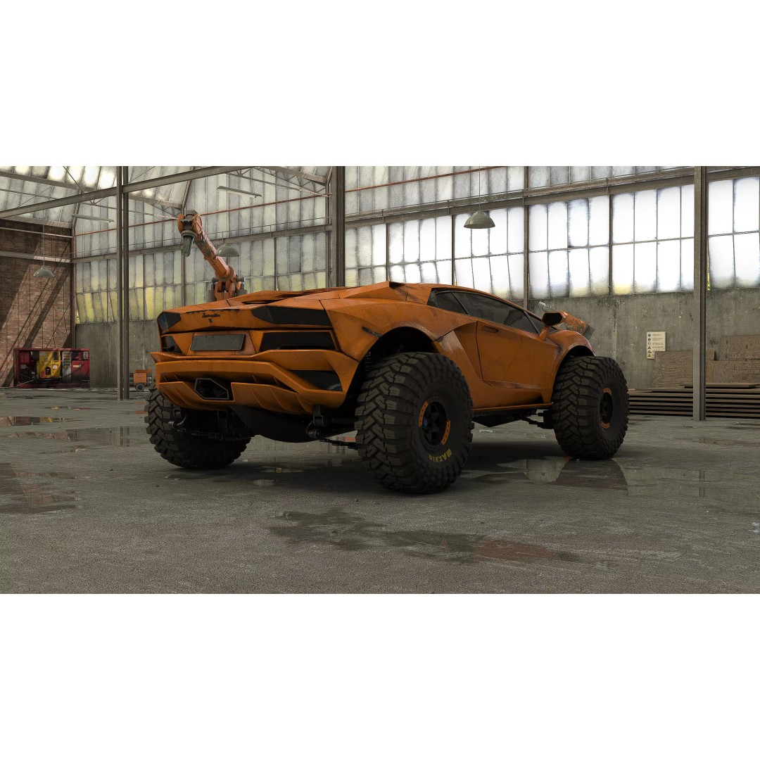 Monster Car 3D Model – Low Poly Concept Vehicle, PBR Textures - View 12
