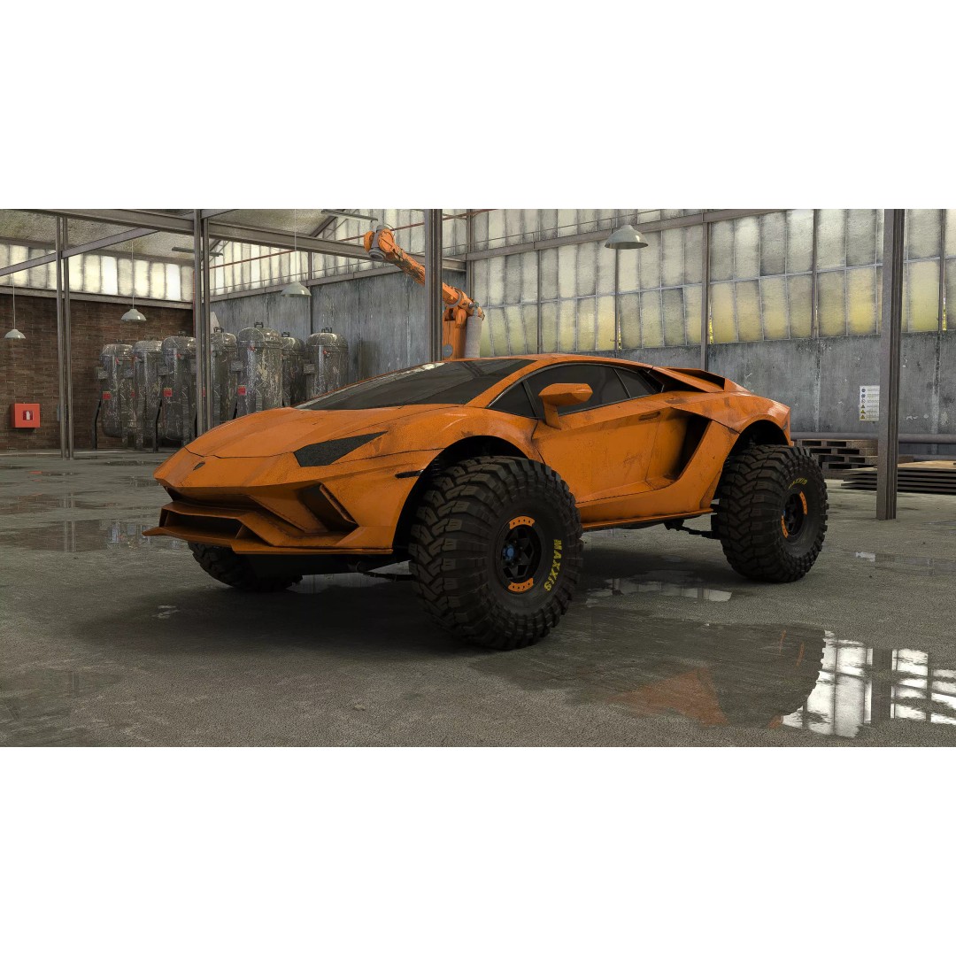 Monster Car 3D Model – Low Poly Concept Vehicle, PBR Textures - View 14