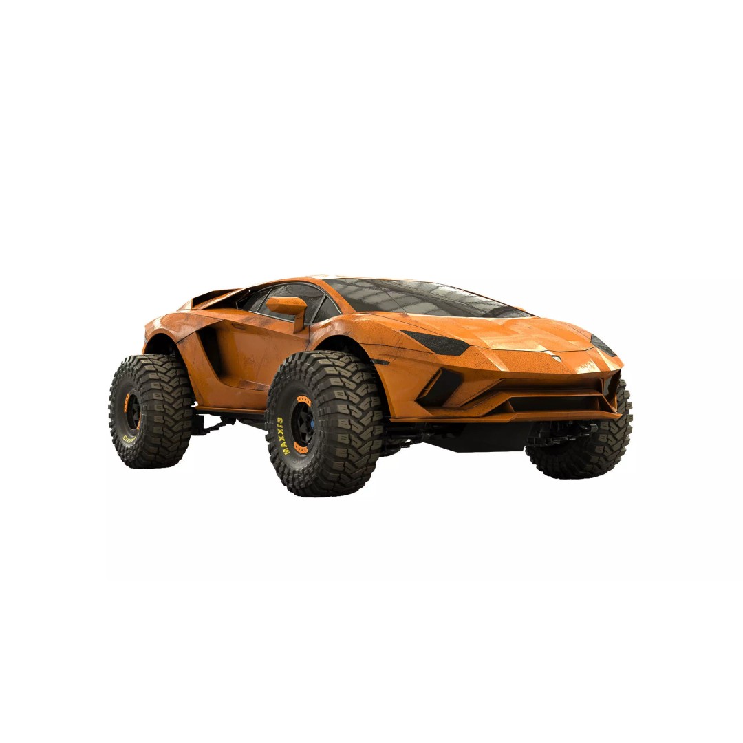 Monster Car 3D Model – Low Poly Concept Vehicle, PBR Textures - View 2