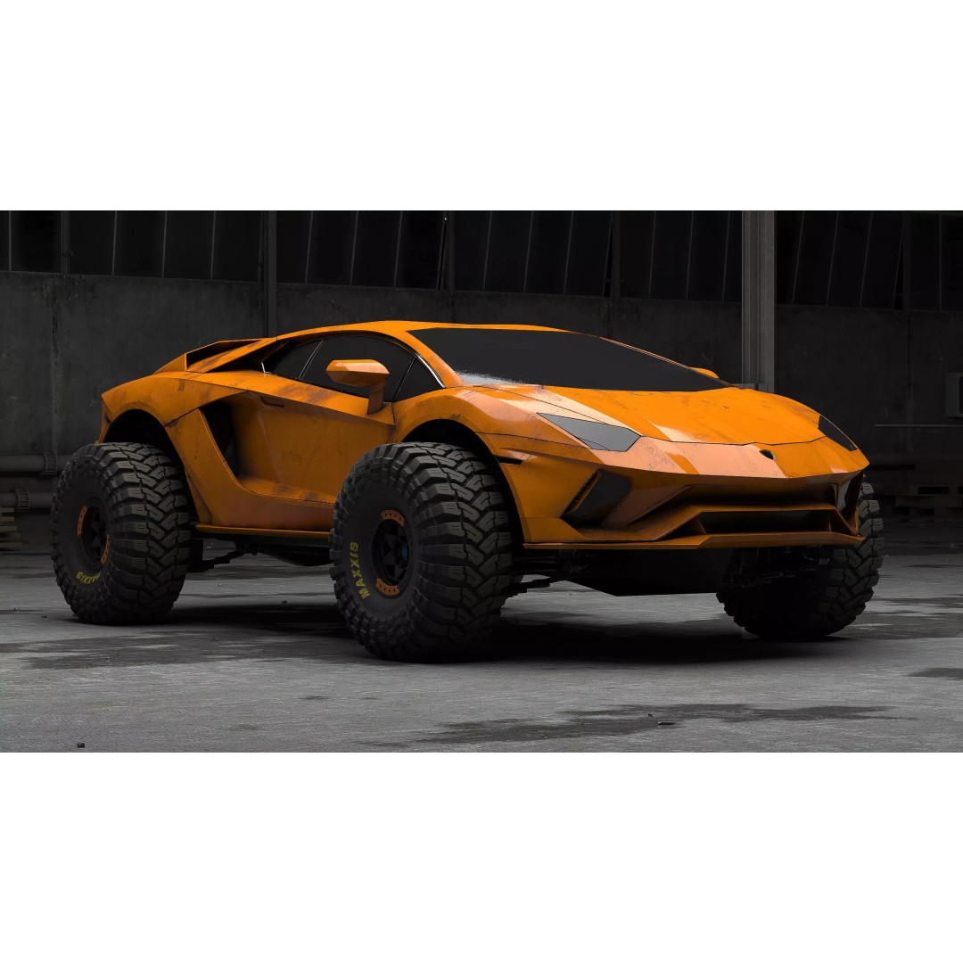 Monster Car 3D Model – Low Poly Concept Vehicle, PBR Textures - View 8