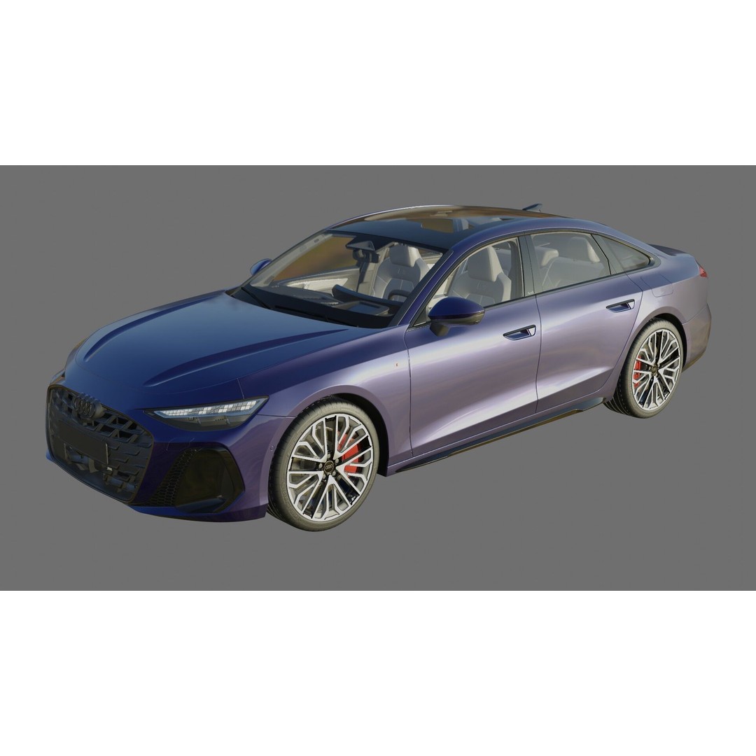 Audi A6 Sedan 2026 3D Model – High Poly Game-Ready Asset, FBX, OBJ - View 23