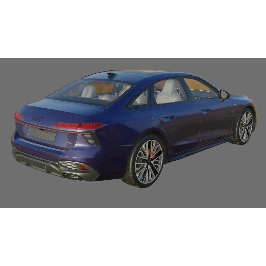 Audi A6 Sedan 2026 3D Model – High Poly Game-Ready Asset, FBX, OBJ - View 24