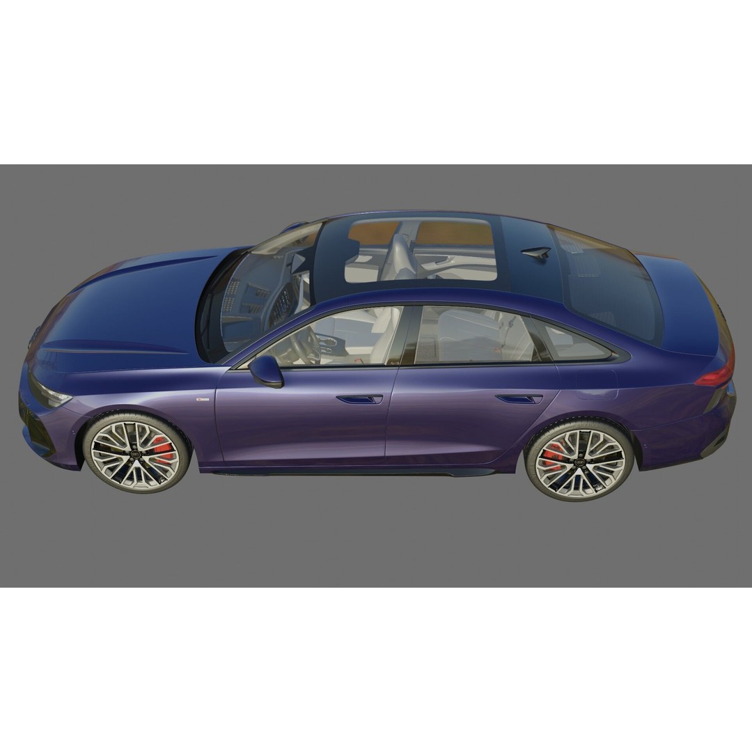 Audi A6 Sedan 2026 3D Model – High Poly Game-Ready Asset, FBX, OBJ - View 25