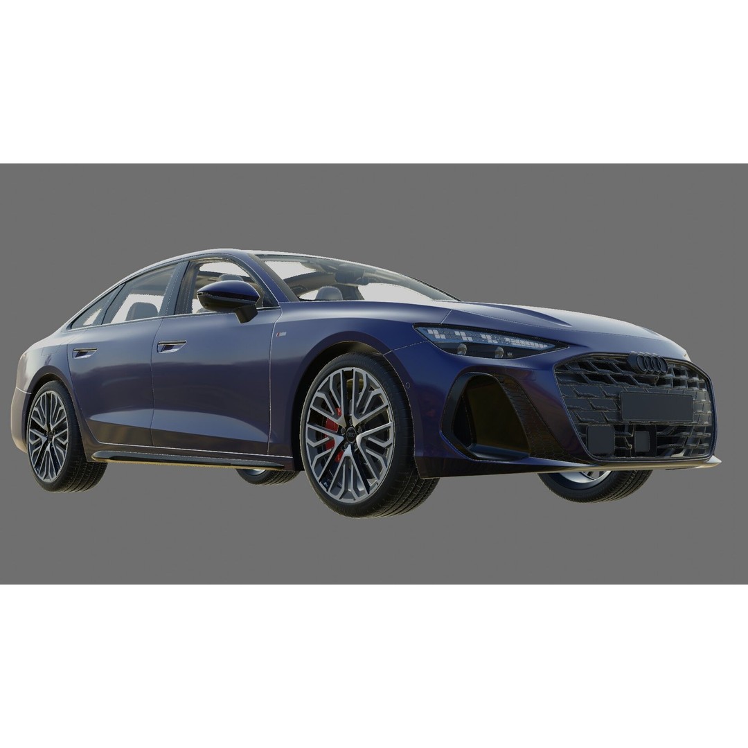Audi A6 Sedan 2026 3D Model – High Poly Game-Ready Asset, FBX, OBJ - View 28