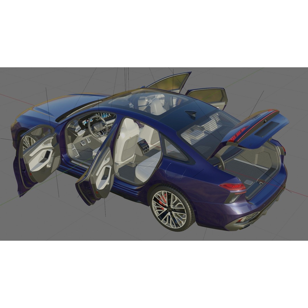 Audi A6 Sedan 2026 3D Model – High Poly Game-Ready Asset, FBX, OBJ - View 30