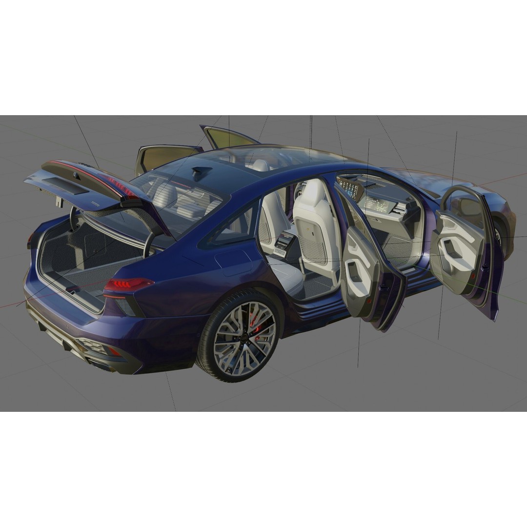 Audi A6 Sedan 2026 3D Model – High Poly Game-Ready Asset, FBX, OBJ - View 31