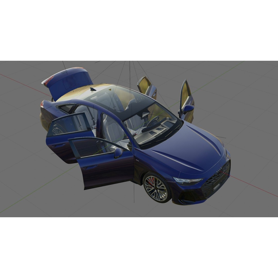 Audi A6 Sedan 2026 3D Model – High Poly Game-Ready Asset, FBX, OBJ - View 34