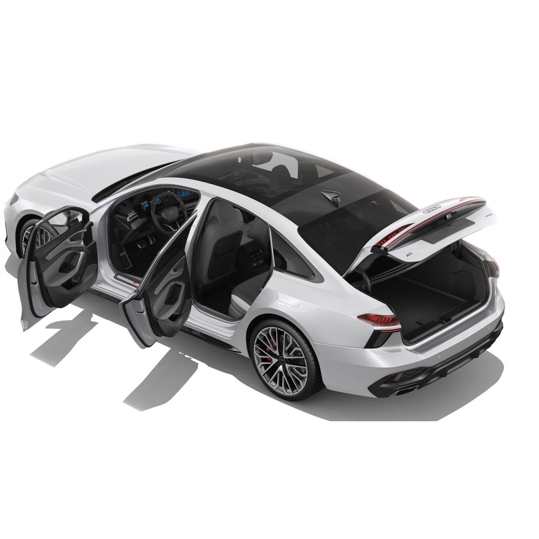 Audi A6 Sedan 2026 3D Model – High Poly Game-Ready Asset, FBX, OBJ - View 4