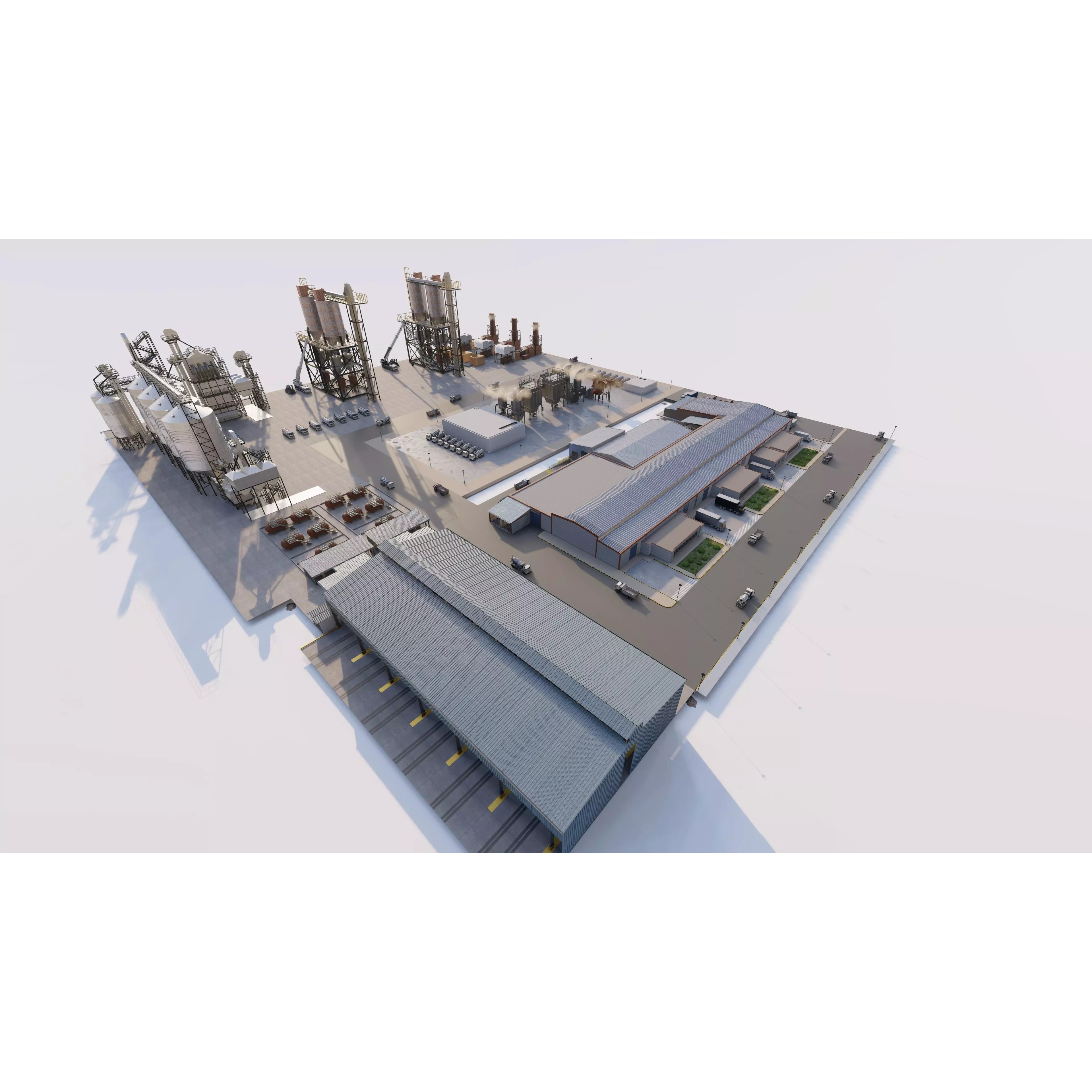 Industrial Factory - Low-Poly Game-Ready 3D Model - View 11