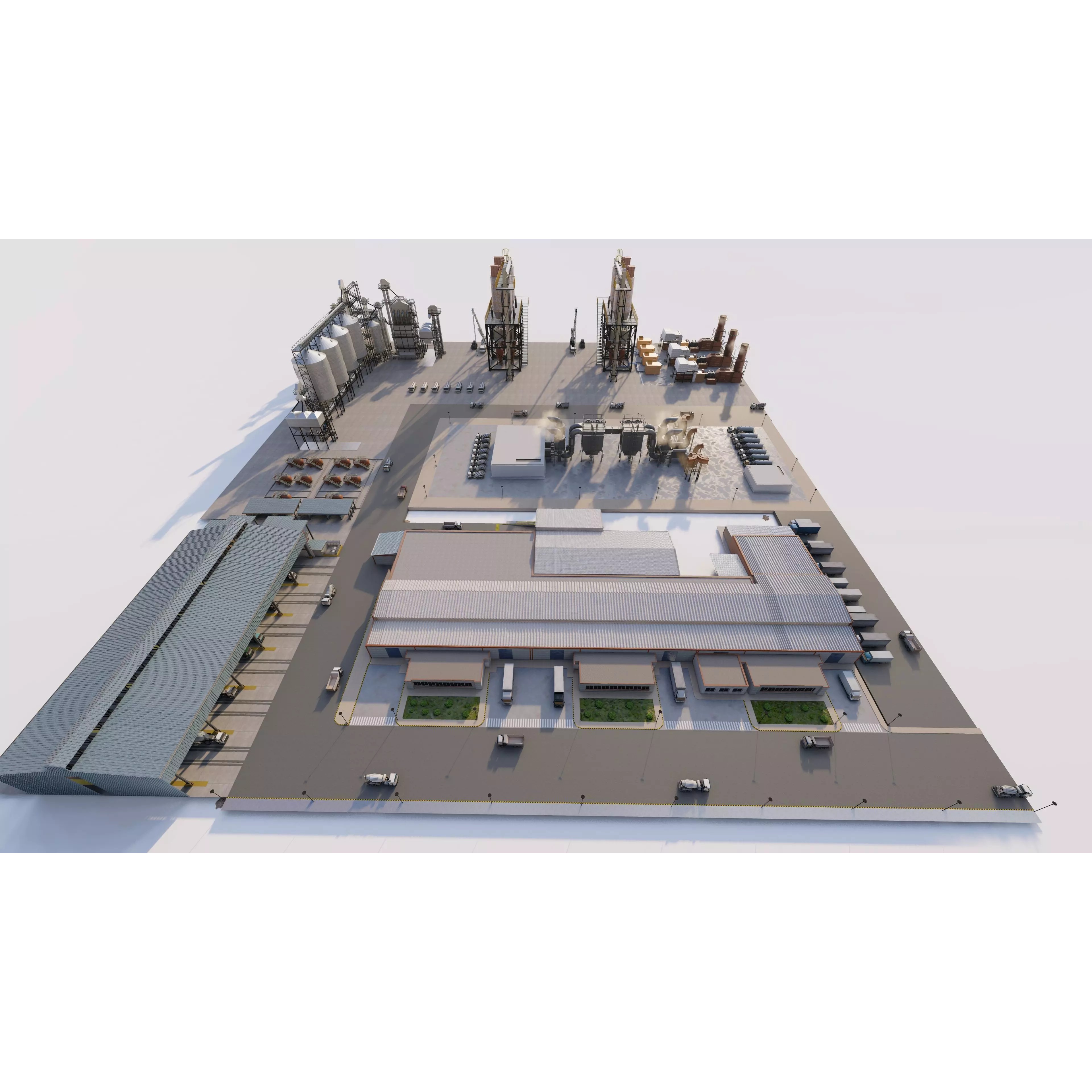 Industrial Factory - Low-Poly Game-Ready 3D Model - View 19