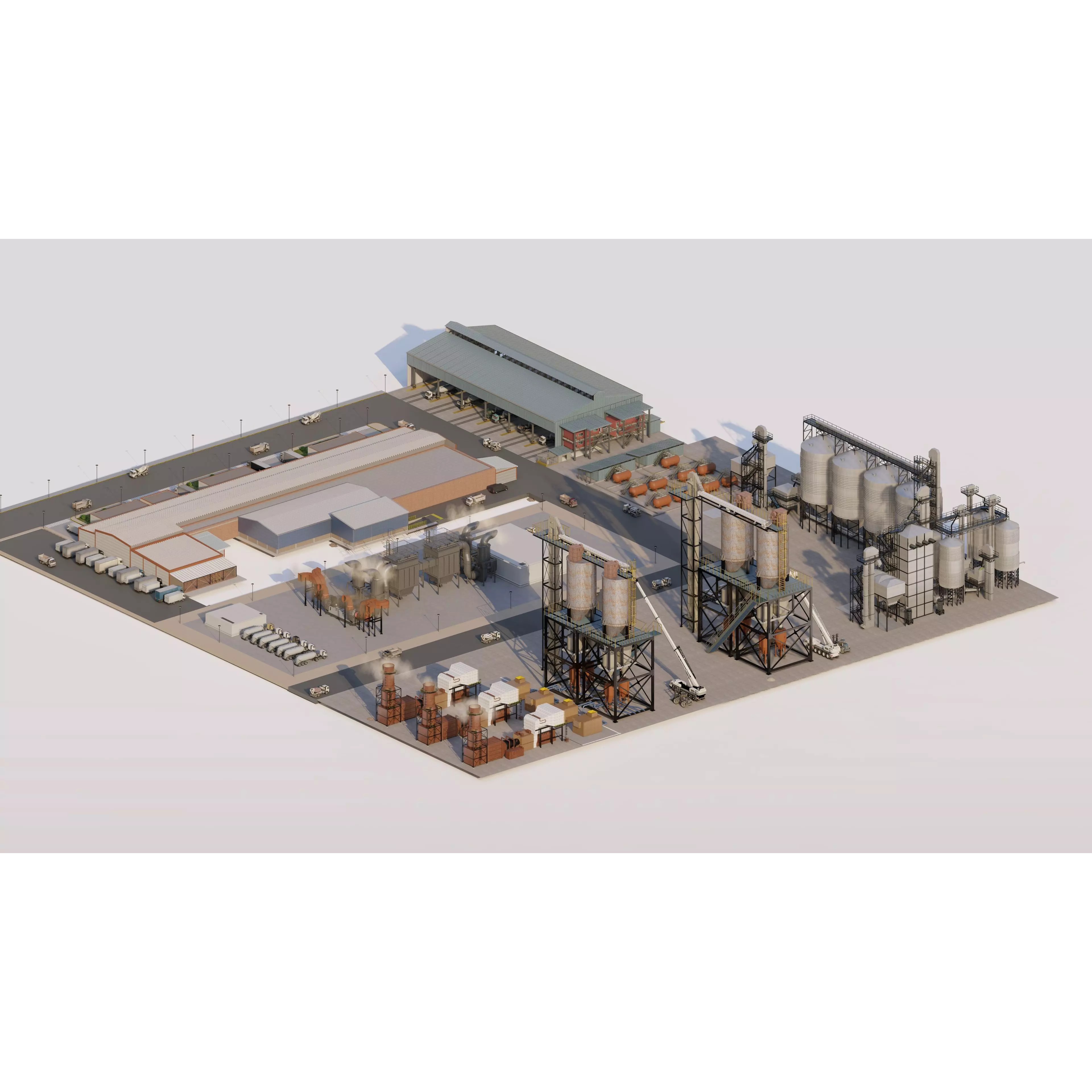 Industrial Factory - Low-Poly Game-Ready 3D Model - View 22