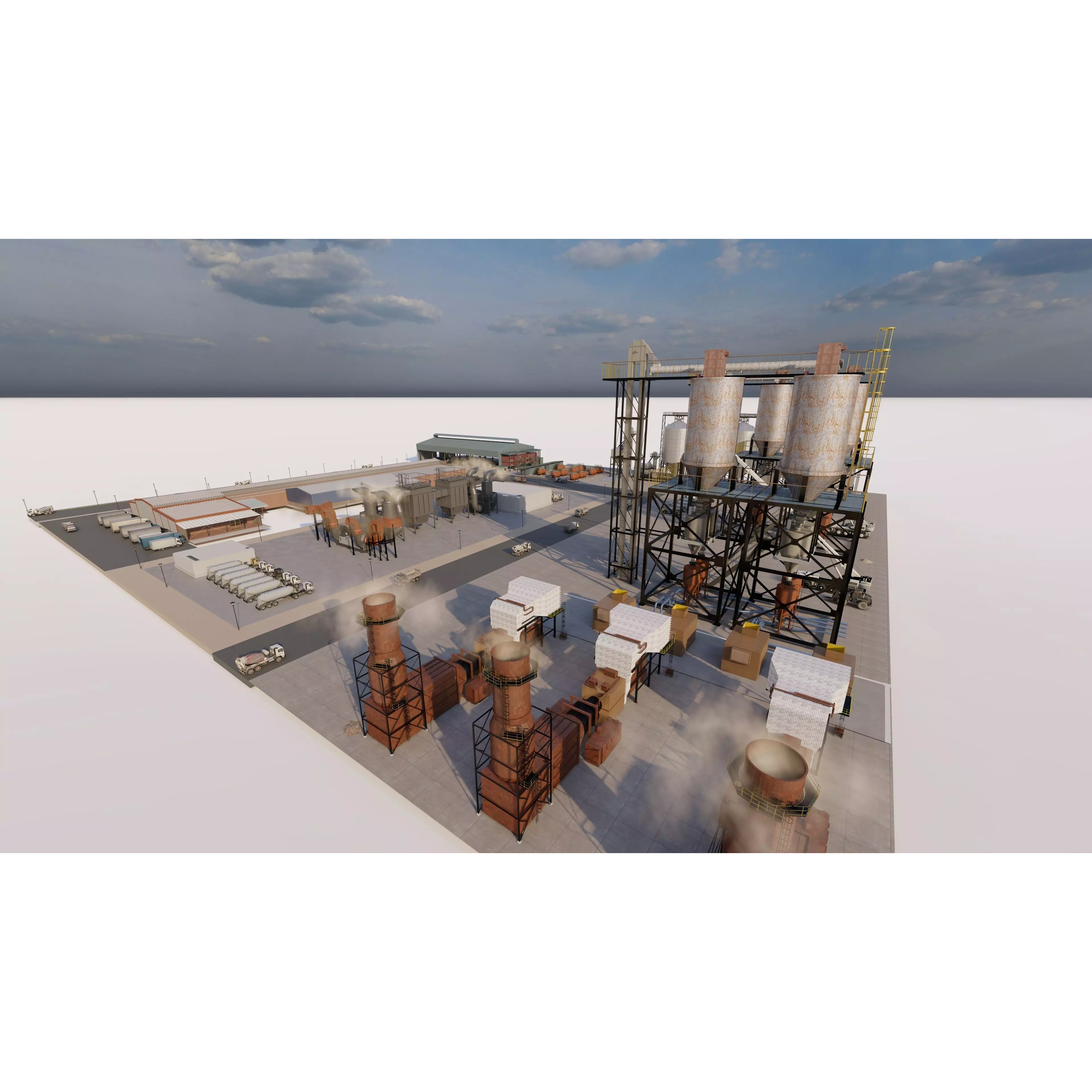 Industrial Factory - Low-Poly Game-Ready 3D Model - View 24