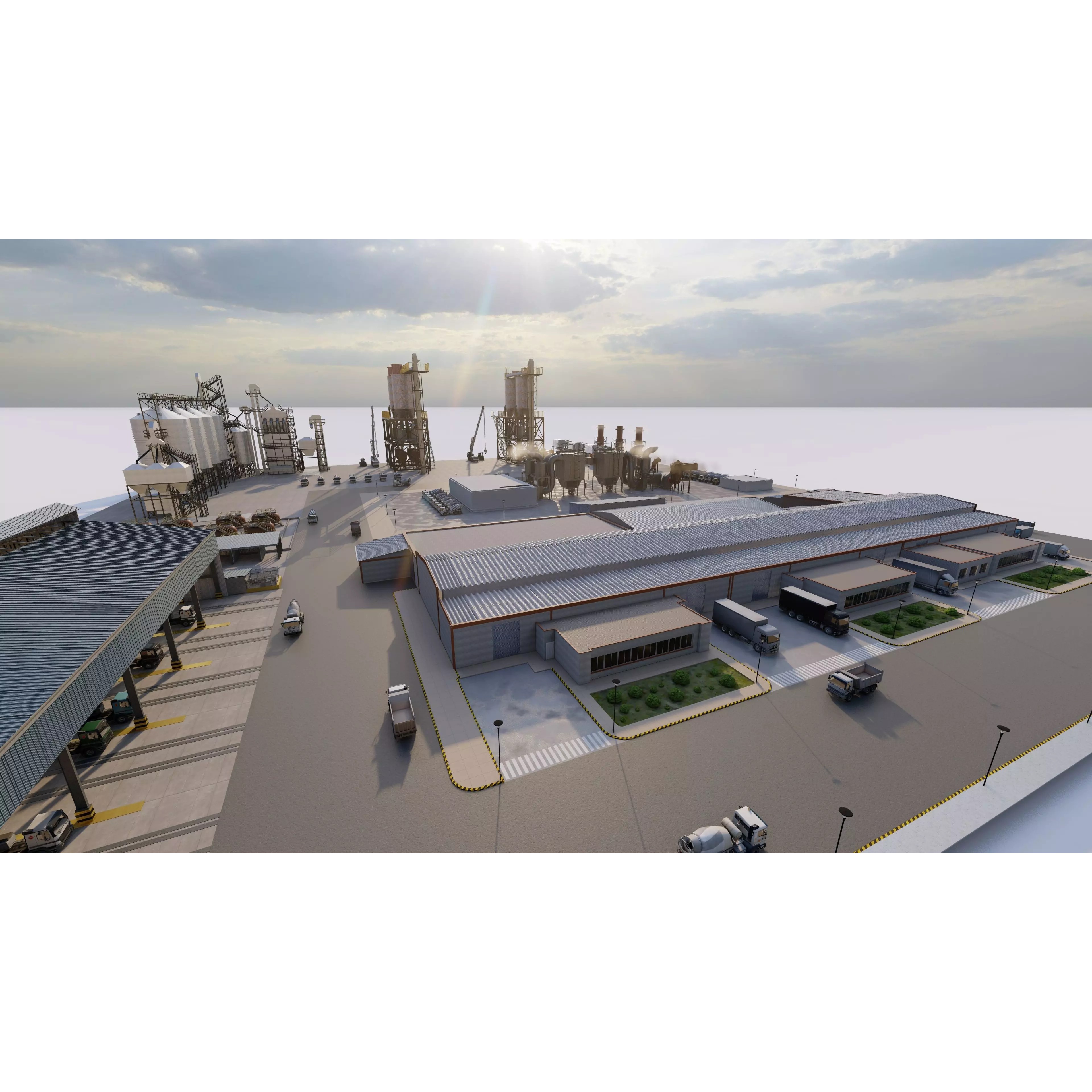 Industrial Factory - Low-Poly Game-Ready 3D Model - View 26