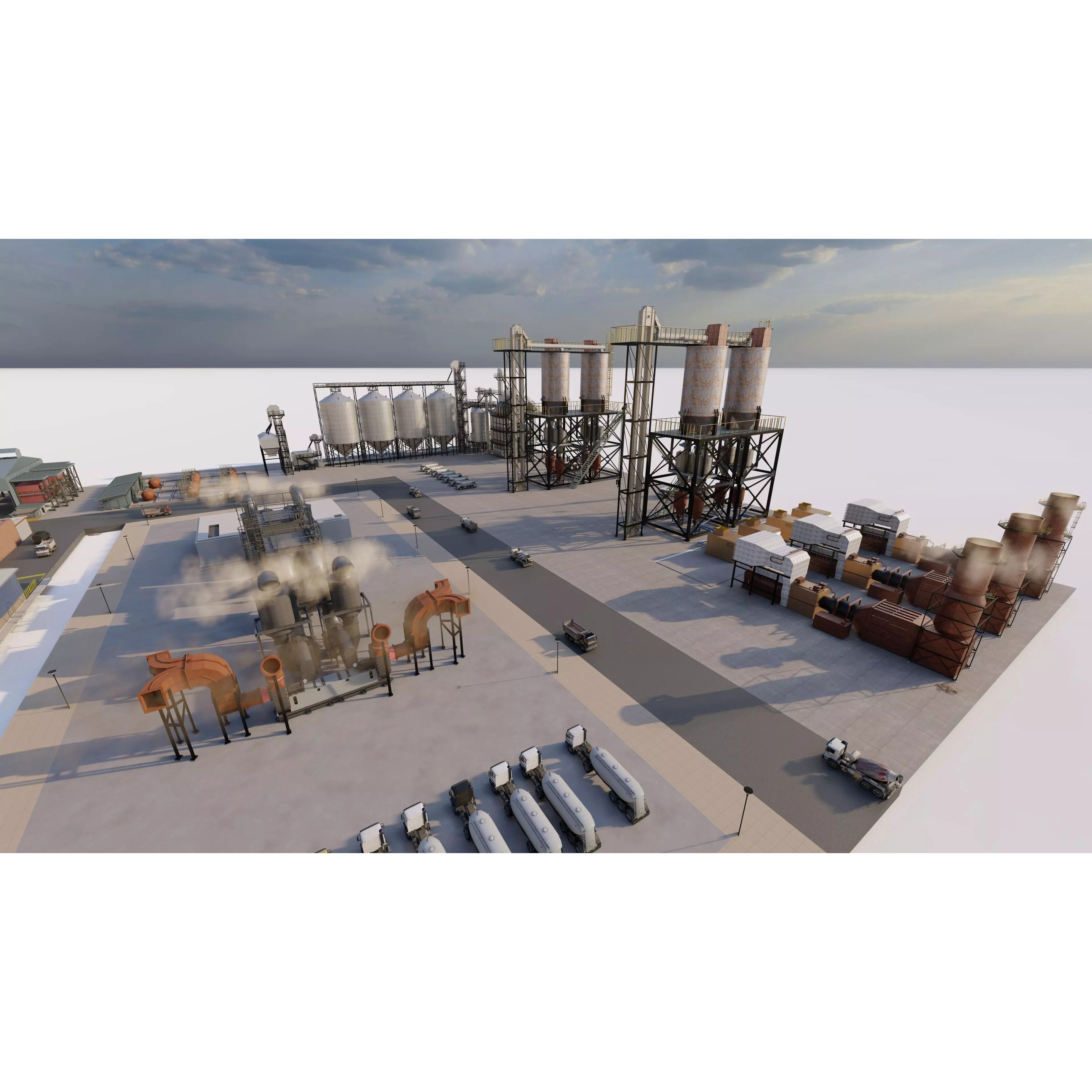 Industrial Factory - Low-Poly Game-Ready 3D Model - View 28