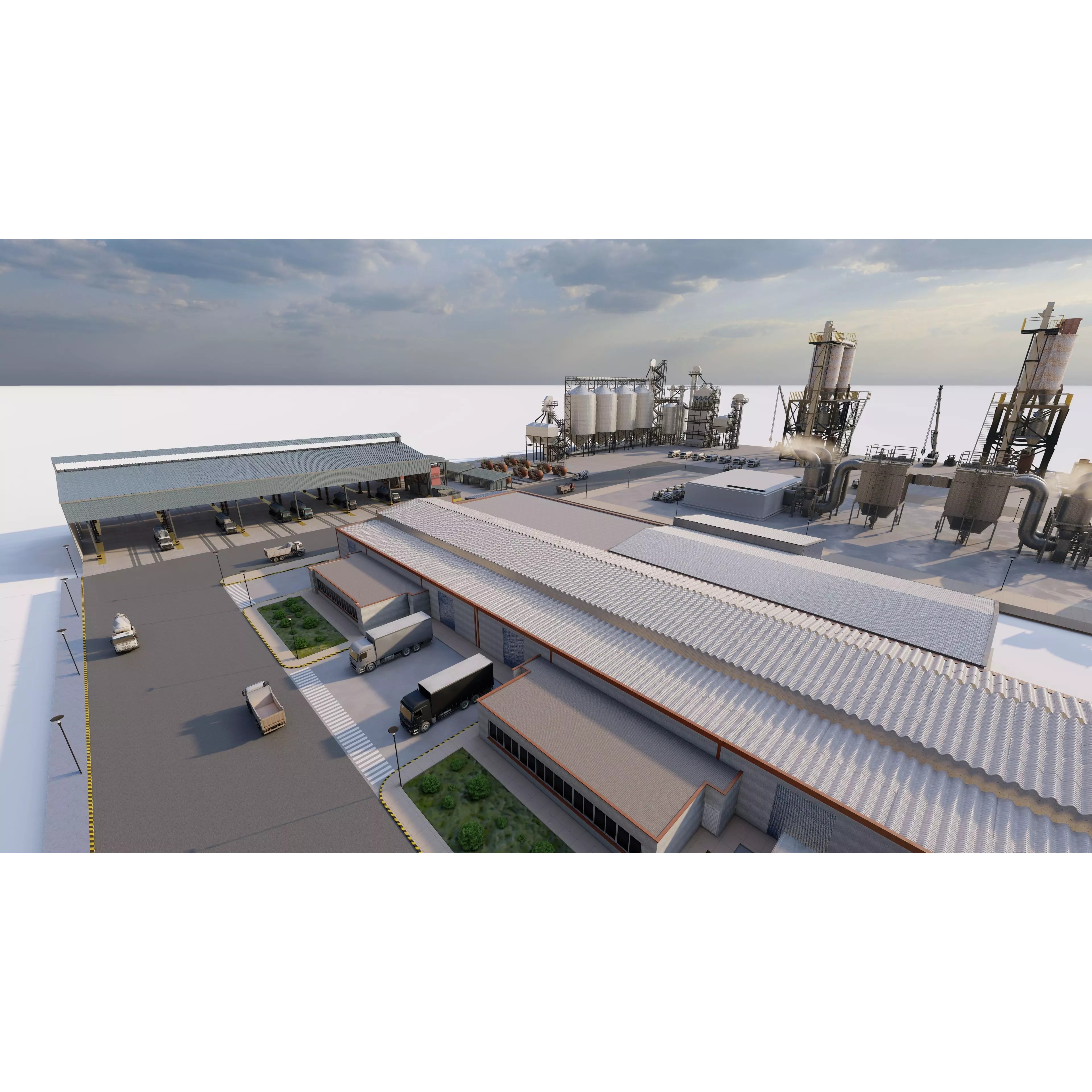 Industrial Factory - Low-Poly Game-Ready 3D Model - View 29