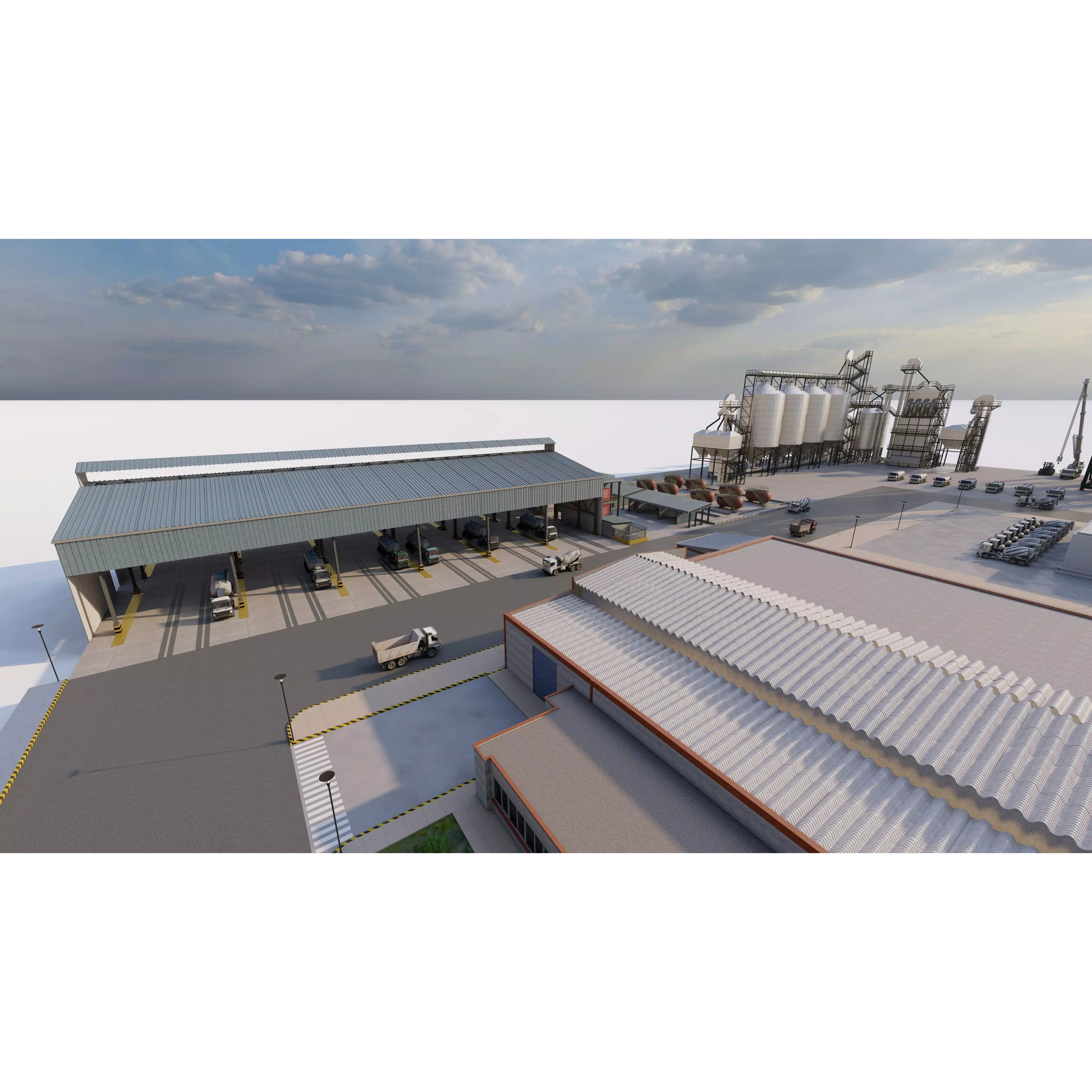 Industrial Factory - Low-Poly Game-Ready 3D Model - View 30
