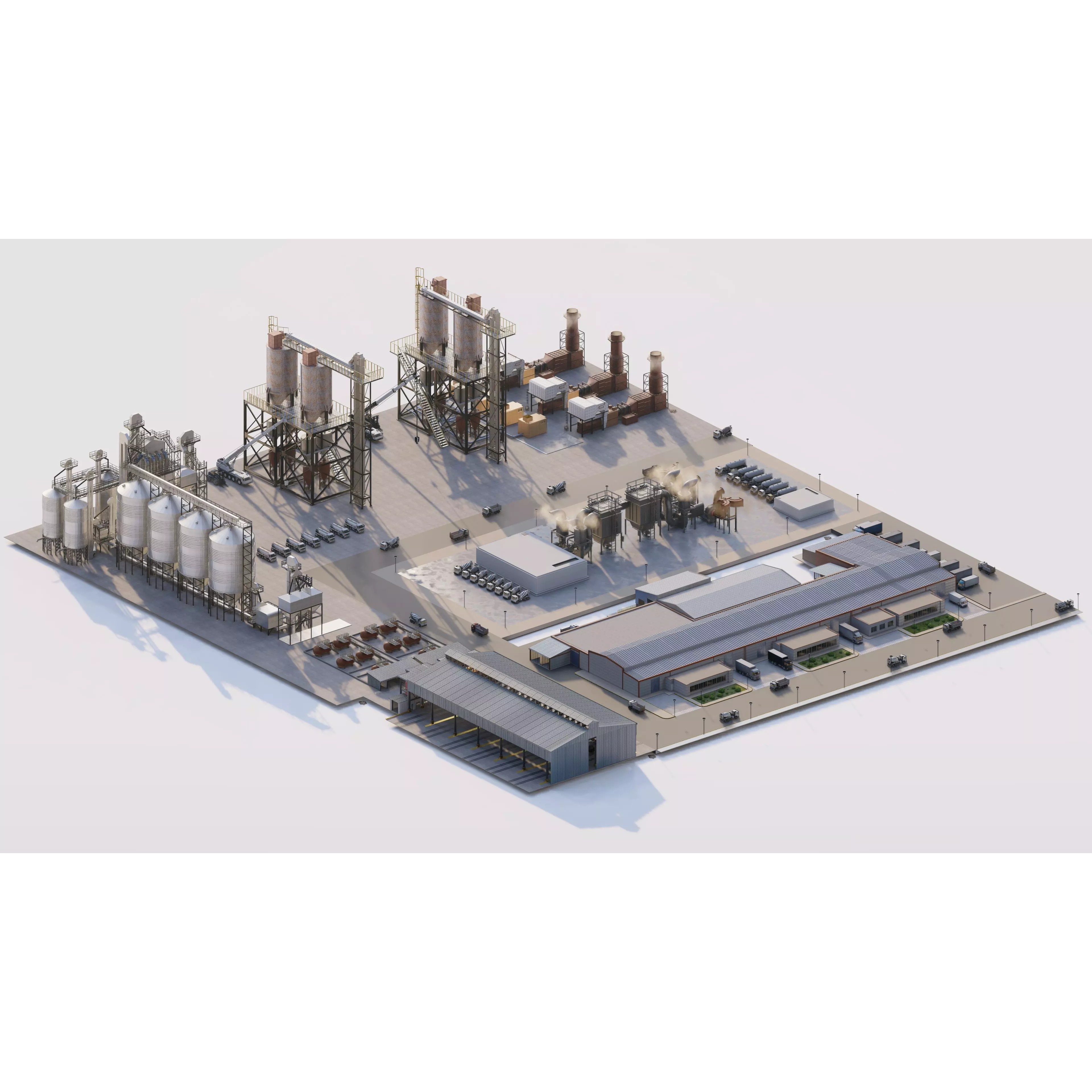 Industrial Factory - Low-Poly Game-Ready 3D Model - View 5