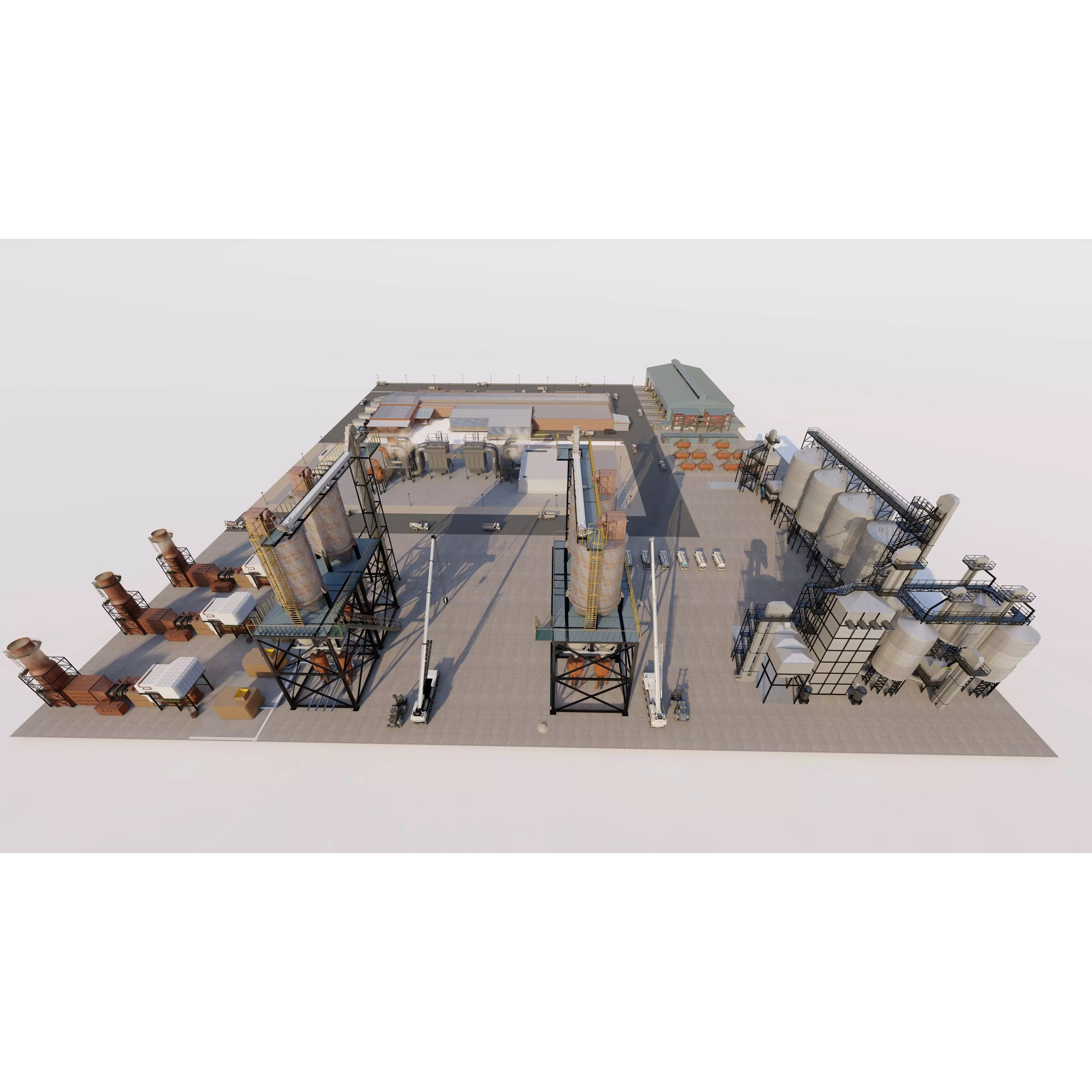 Industrial Factory - Low-Poly Game-Ready 3D Model - View 6