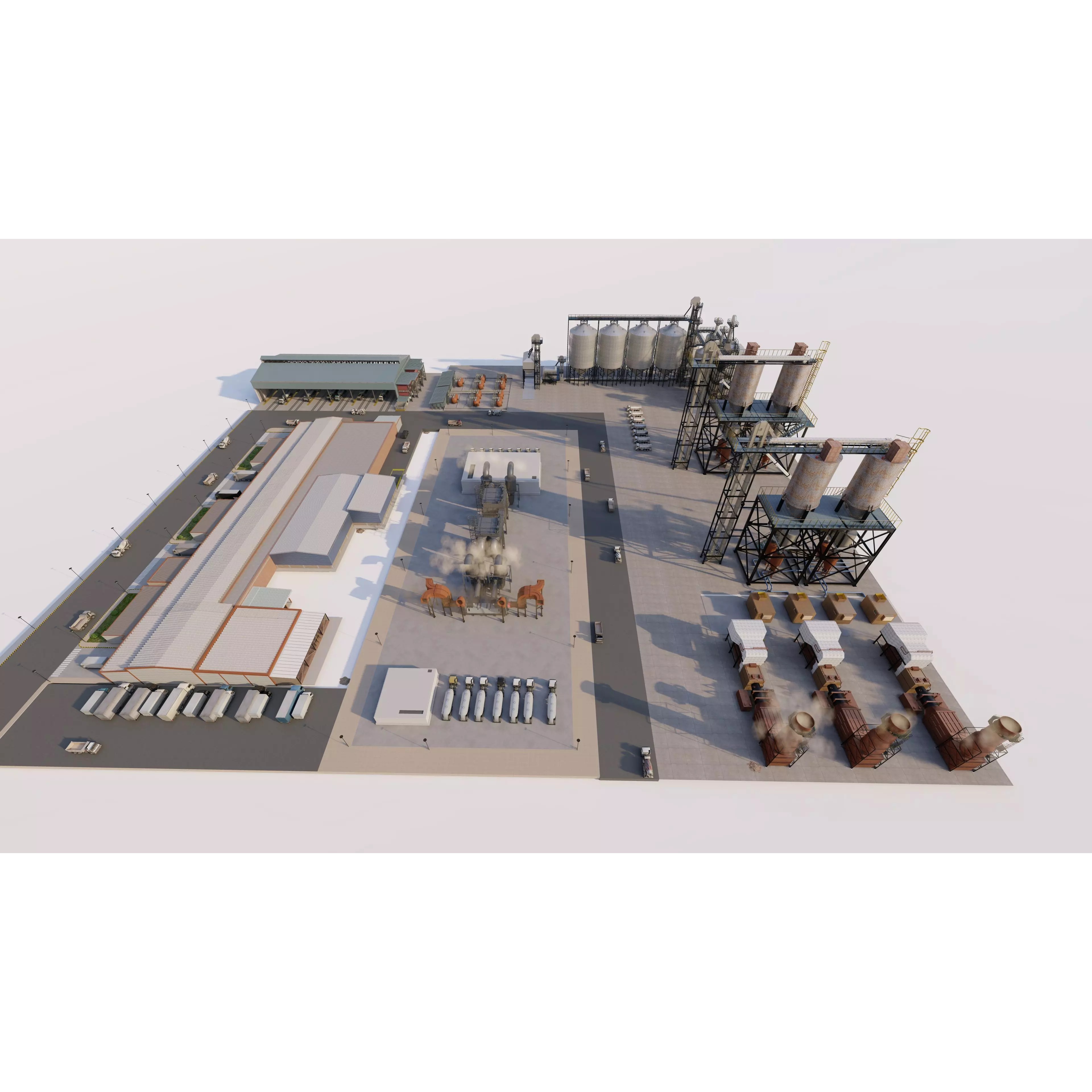 Industrial Factory - Low-Poly Game-Ready 3D Model - View 8