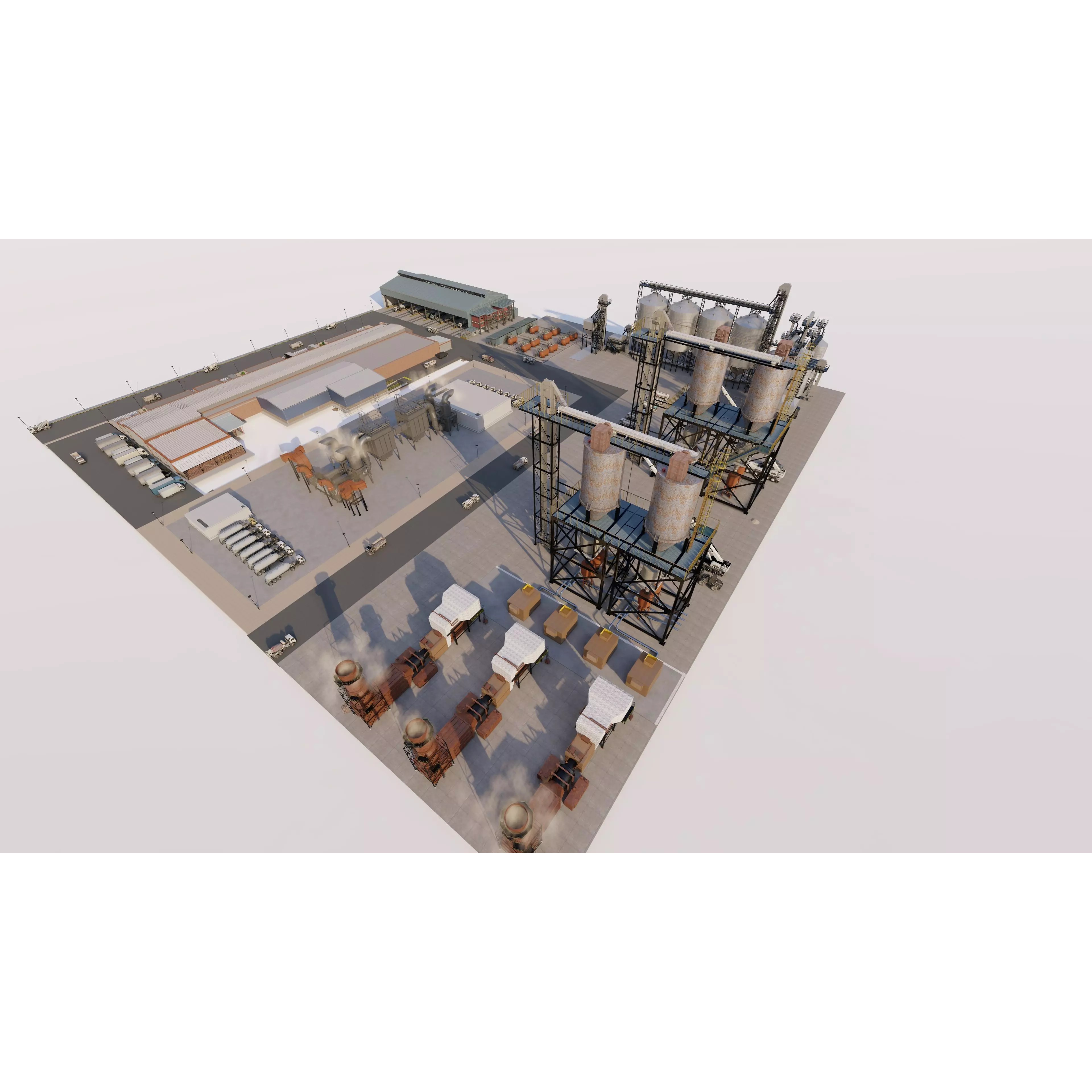 Industrial Factory - Low-Poly Game-Ready 3D Model - View 9