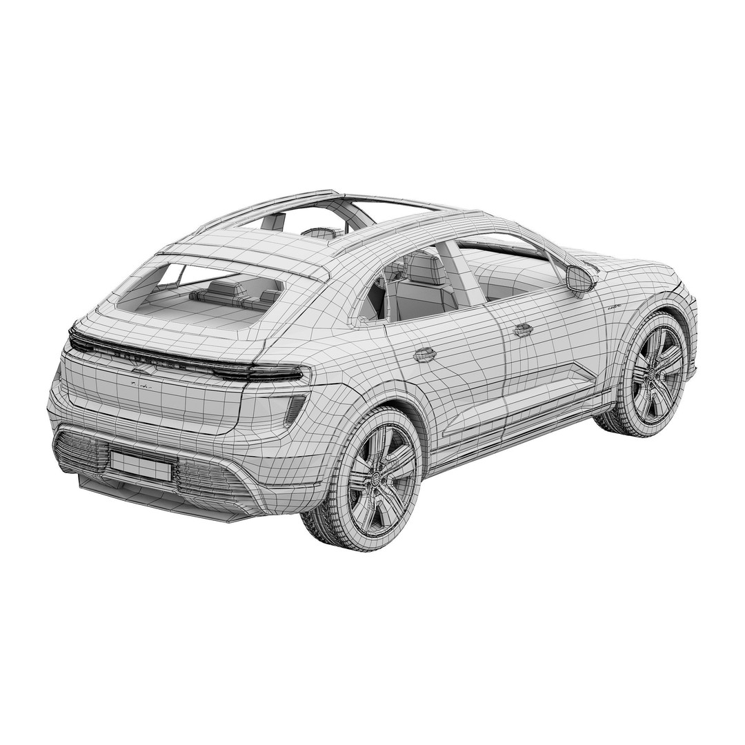Porsche Macan Turbo Electric 3D Model – High Poly Game Asset, FBX, OBJ