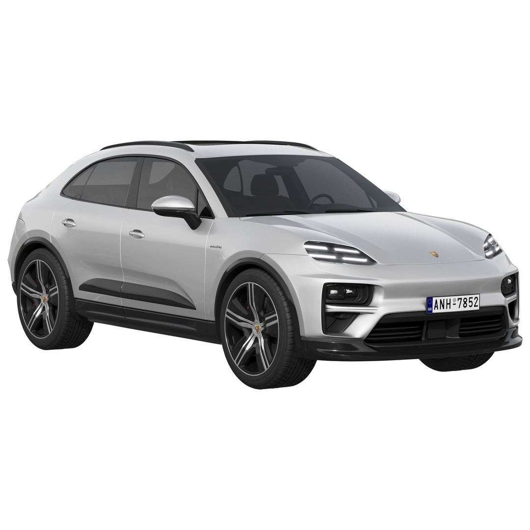 Porsche Macan Turbo Electric 3D Model – High Poly Game Asset, FBX, OBJ - View 3