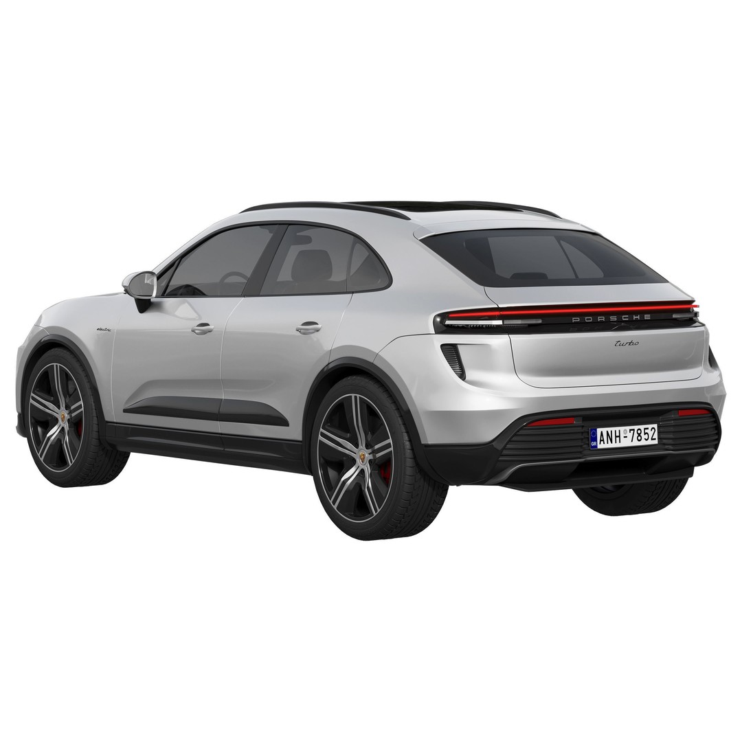 Porsche Macan Turbo Electric 3D Model – High Poly Game Asset, FBX, OBJ - View 4
