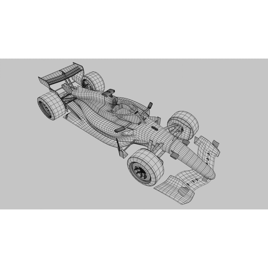 2026 Cadillac F1 3D Model – Low Poly Racing Car with PBR Textures - View 14
