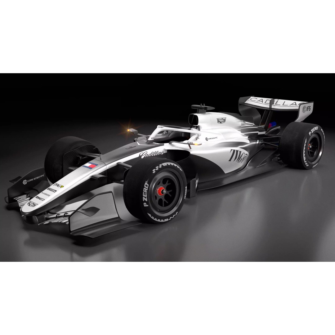 2026 Cadillac F1 3D Model – Low Poly Racing Car with PBR Textures - View 3