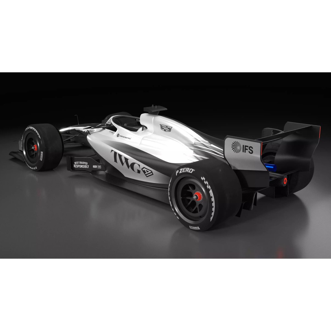 2026 Cadillac F1 3D Model – Low Poly Racing Car with PBR Textures - View 5