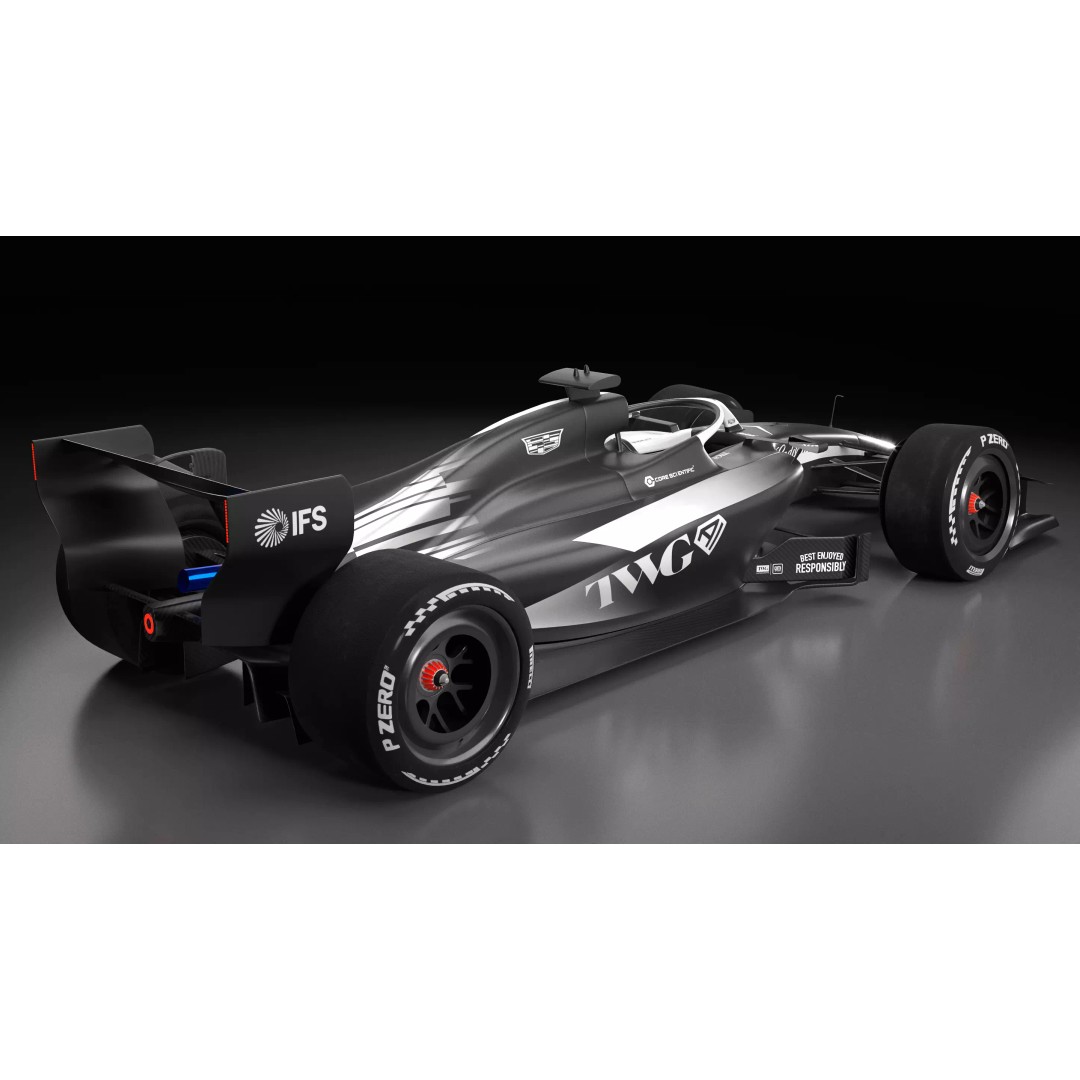 2026 Cadillac F1 3D Model – Low Poly Racing Car with PBR Textures - View 7