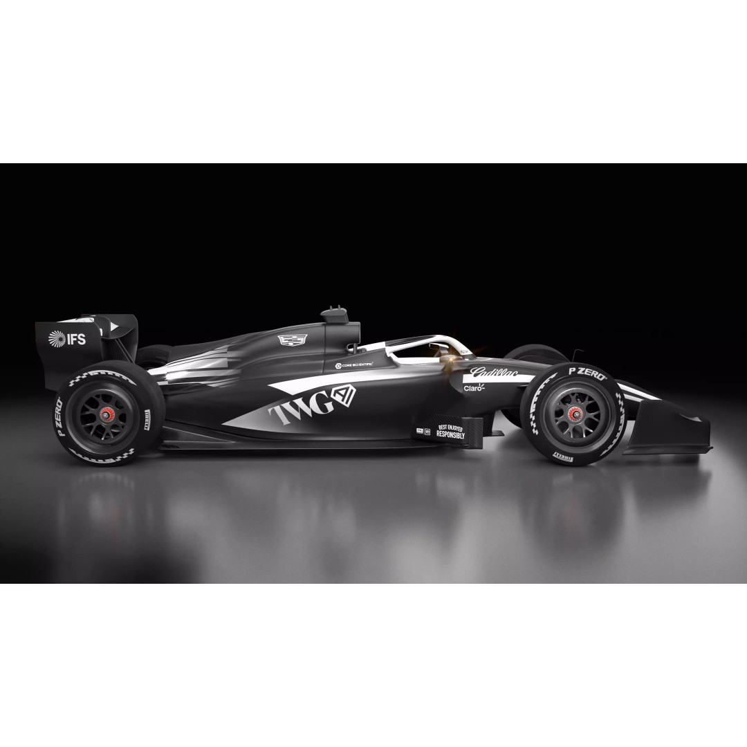 2026 Cadillac F1 3D Model – Low Poly Racing Car with PBR Textures - View 8