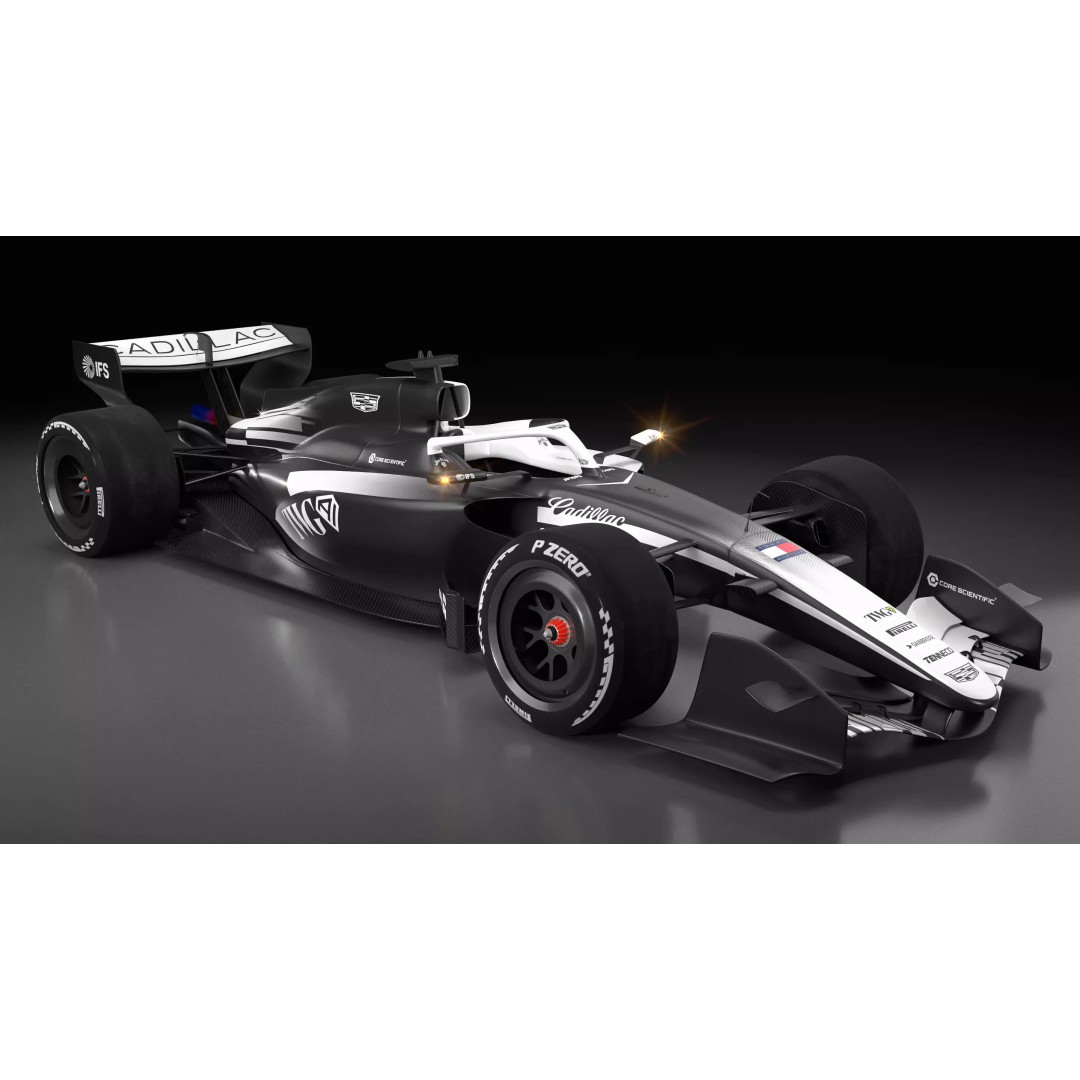 2026 Cadillac F1 3D Model – Low Poly Racing Car with PBR Textures - View 9