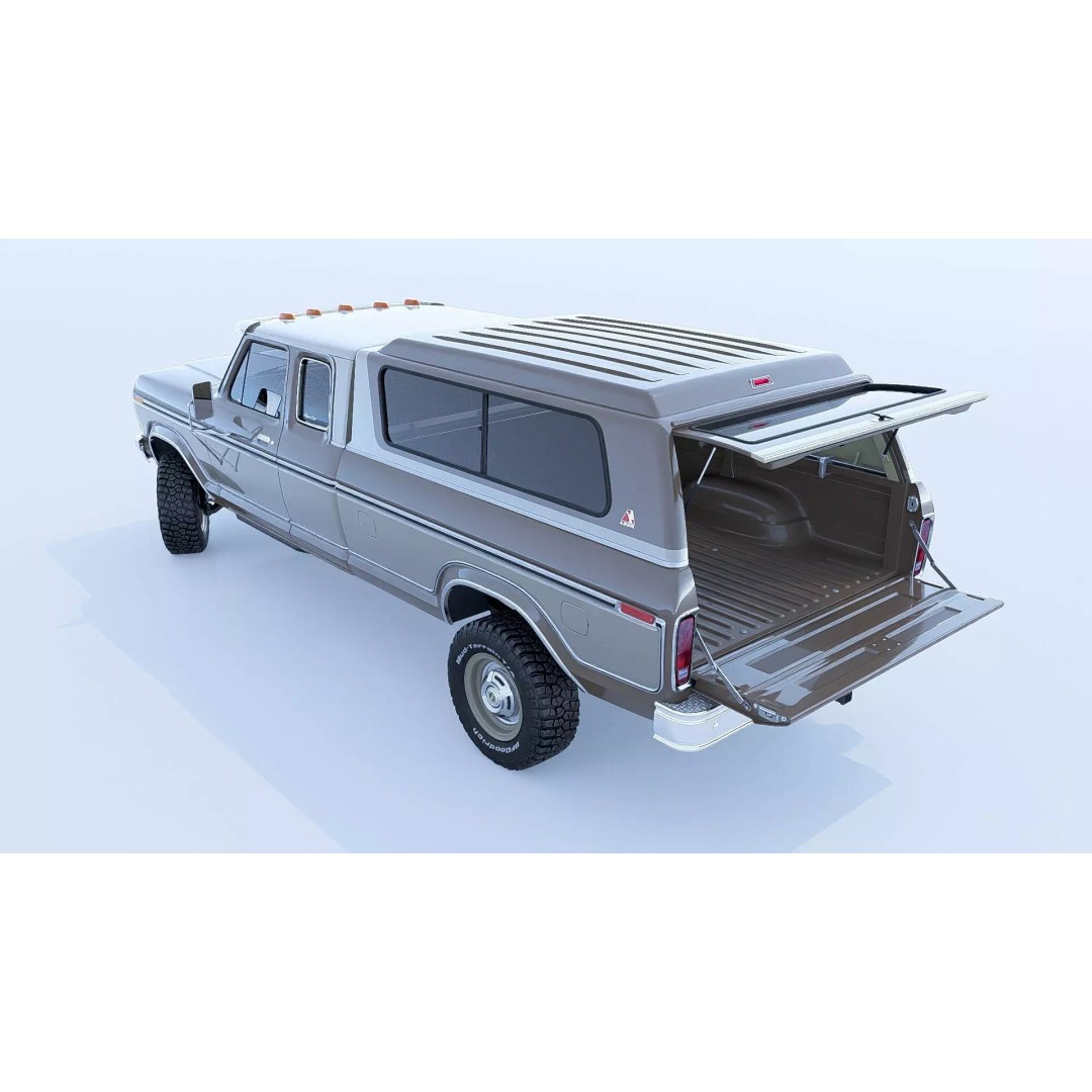 1978 F-350 SuperCab 3D Model – High Poly Truck with Bed Cap, Blender, OBJ - View 15