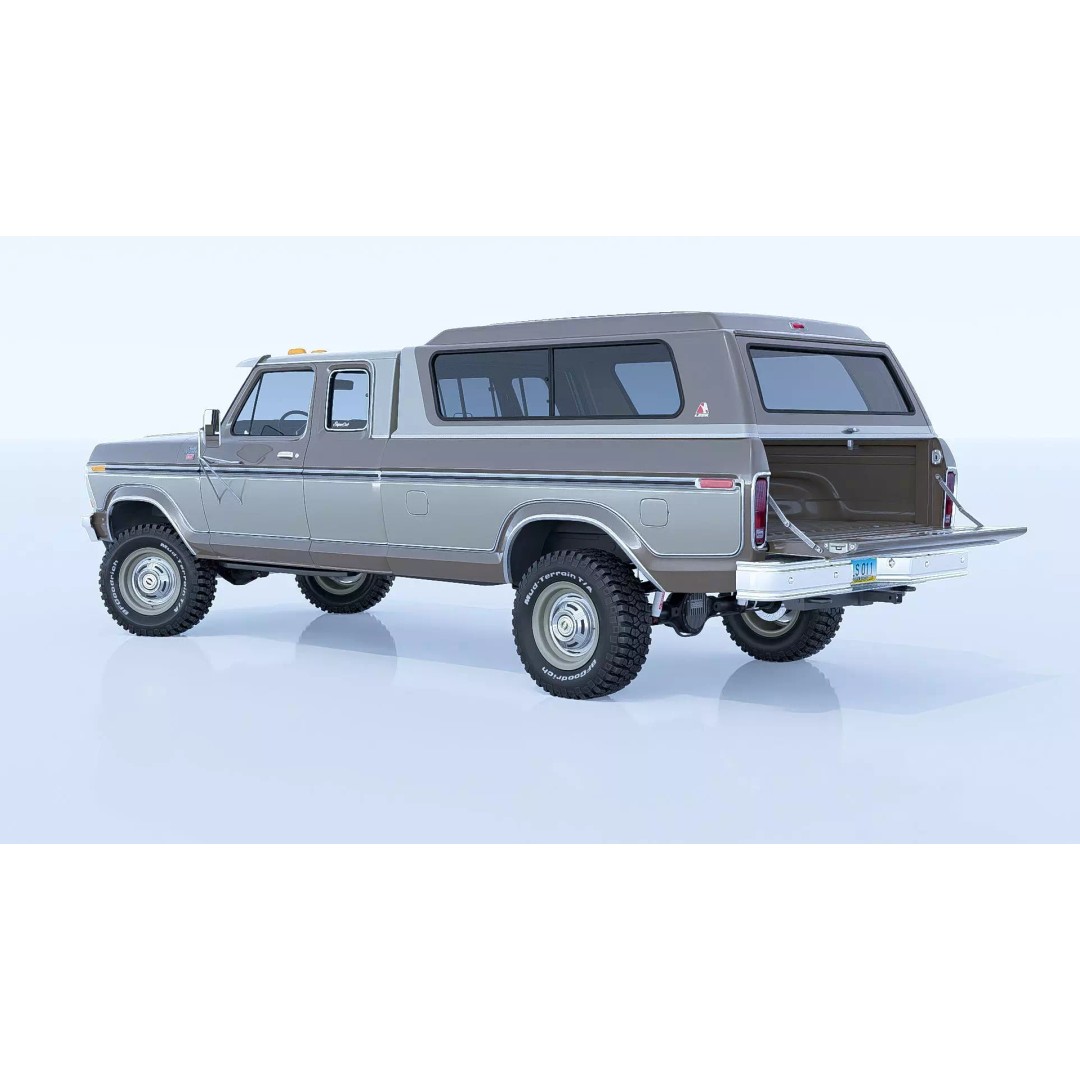 1978 F-350 SuperCab 3D Model – High Poly Truck with Bed Cap, Blender, OBJ - View 17