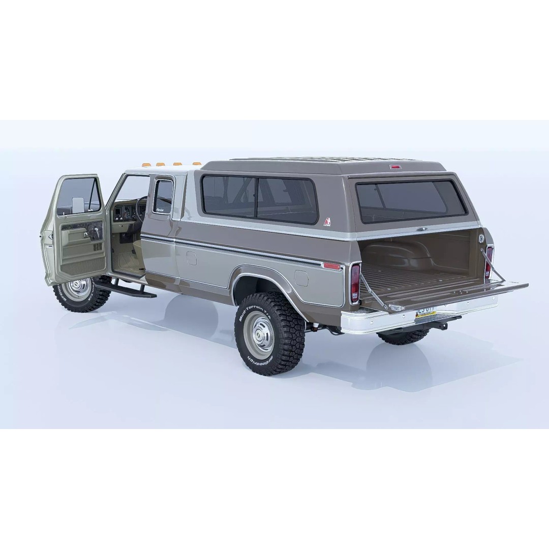 1978 F-350 SuperCab 3D Model – High Poly Truck with Bed Cap, Blender, OBJ - View 19