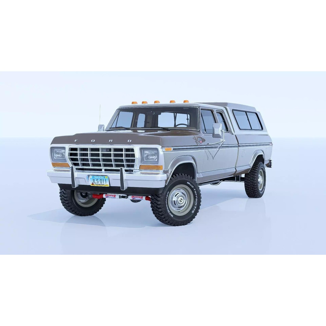 1978 F-350 SuperCab 3D Model – High Poly Truck with Bed Cap, Blender, OBJ - View 2