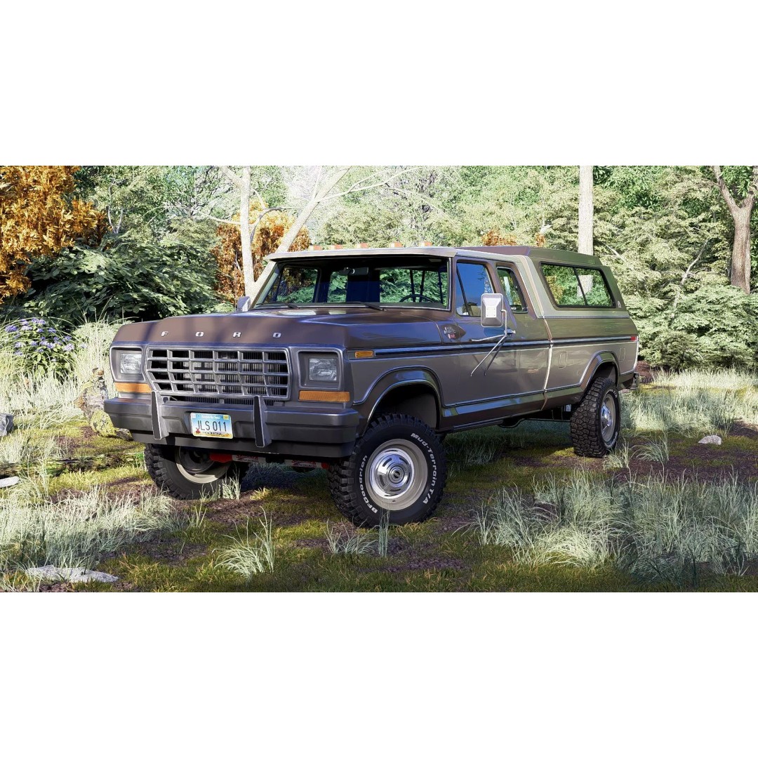 1978 F-350 SuperCab 3D Model – High Poly Truck with Bed Cap, Blender, OBJ - View 39
