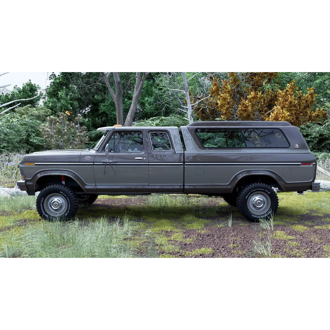1978 F-350 SuperCab 3D Model – High Poly Truck with Bed Cap, Blender, OBJ - View 41